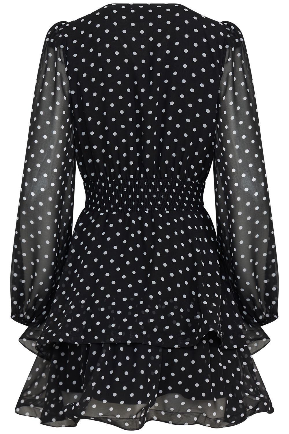Jade Wave Polka Dot Dress - Black Dot
