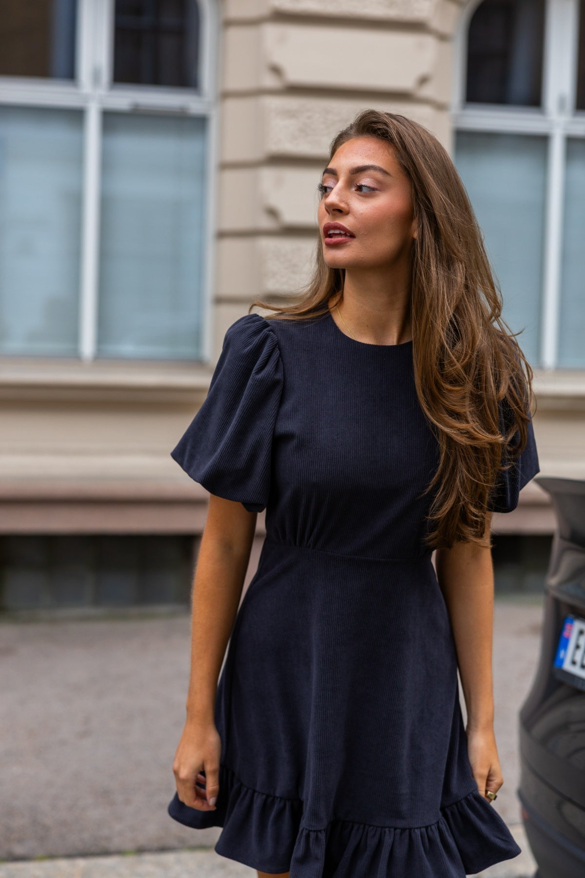 Kaysa Cord Mini Dress - Navy