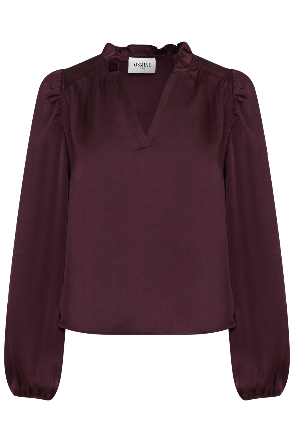 Hilde Satin Blouse - Wine