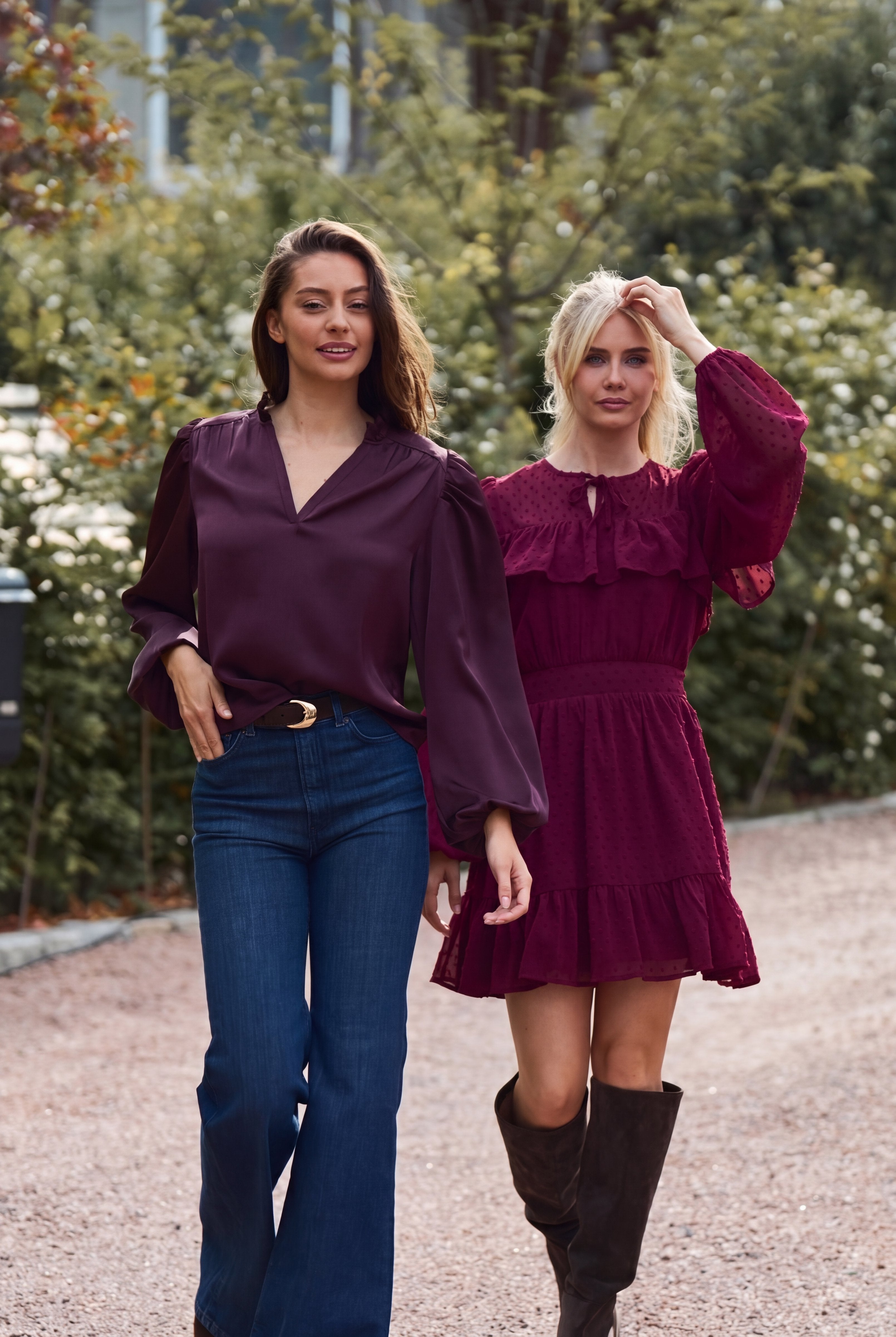 Hilde Satin Blouse - Wine