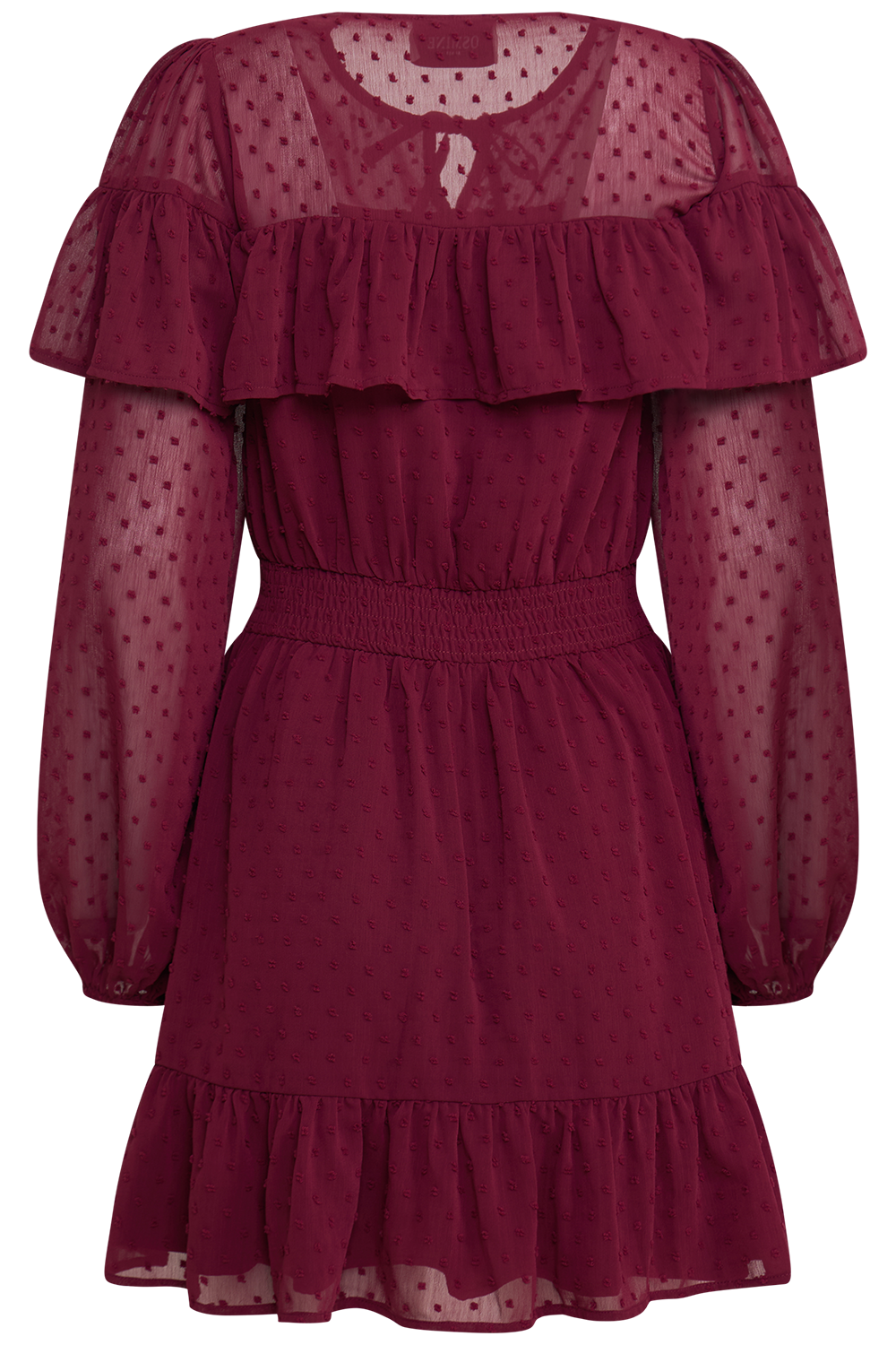 Eyra Ruffle Mini Dress - Bordeaux