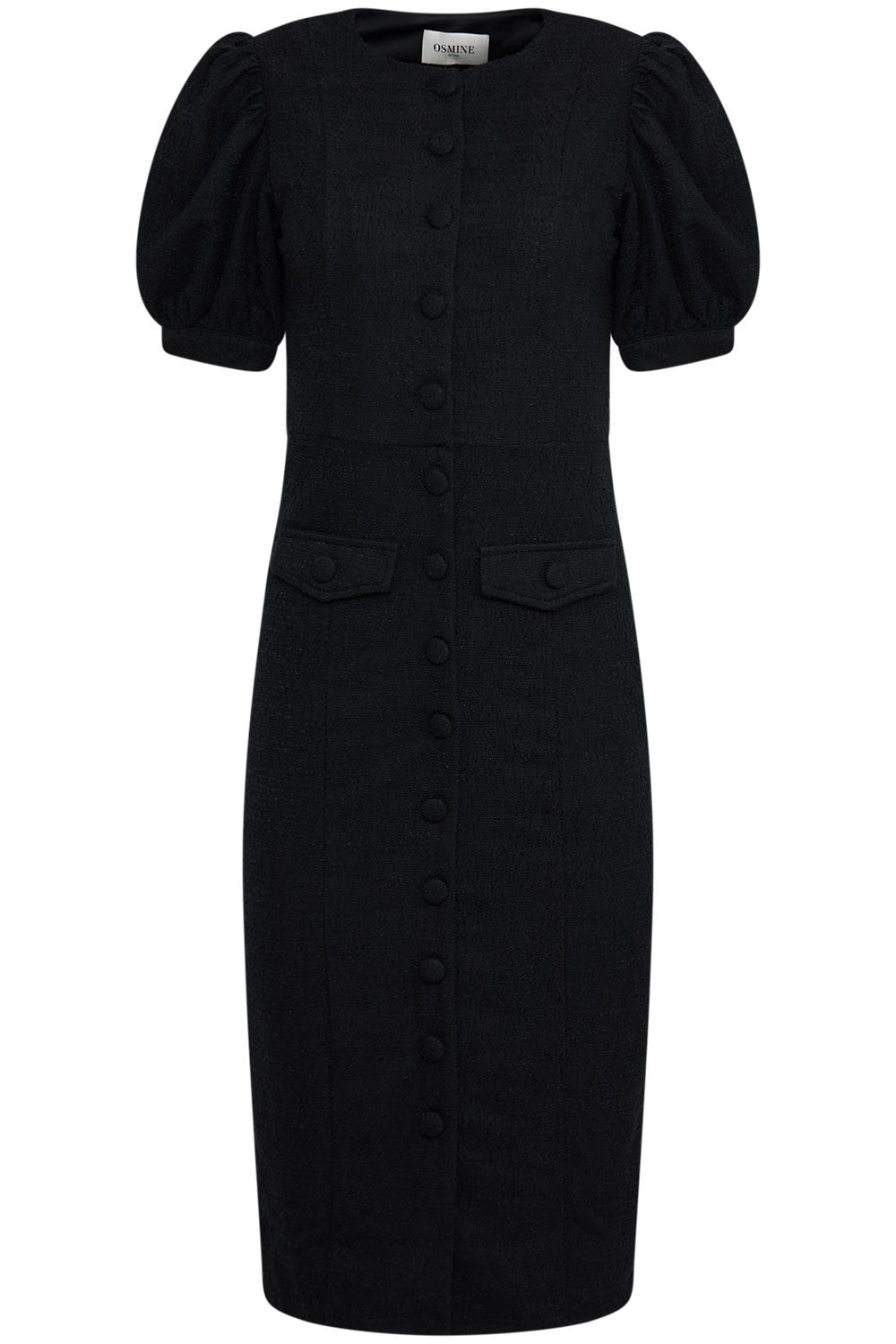 Irma Boucle Midi Dress - Black
