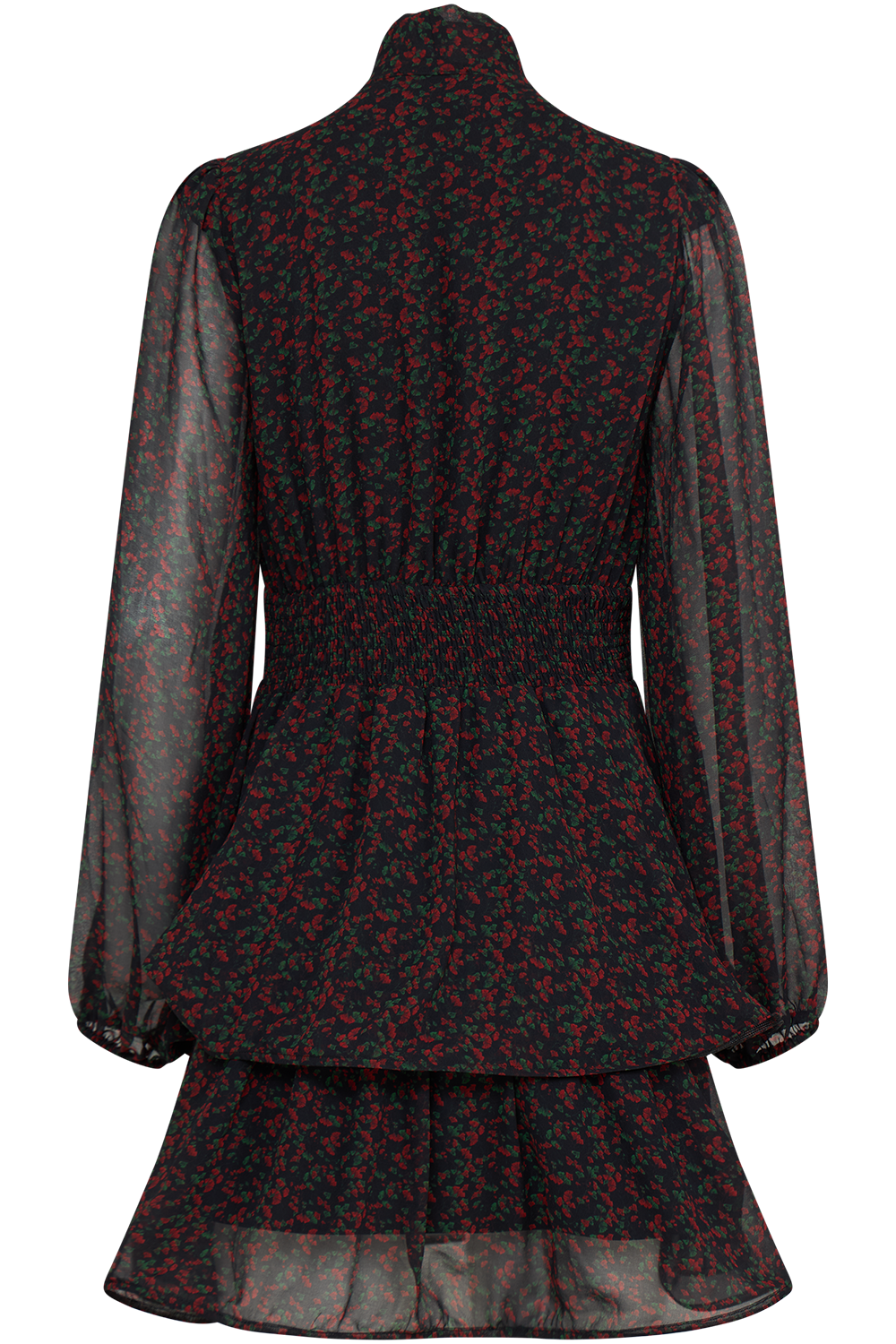 Jadine Wave Mini Dress - Black/red