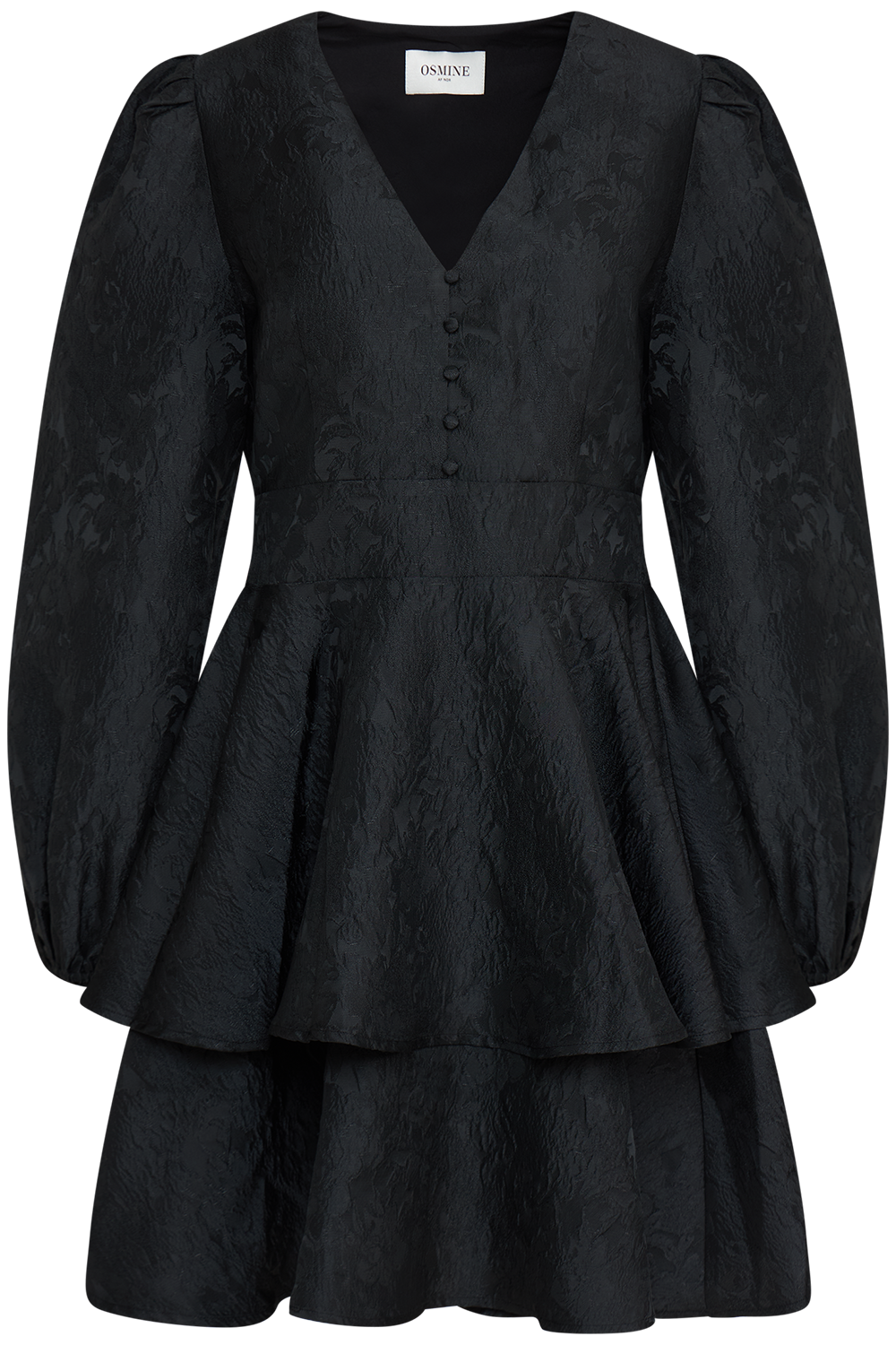 Åsa Brocade Mini Dress - Black