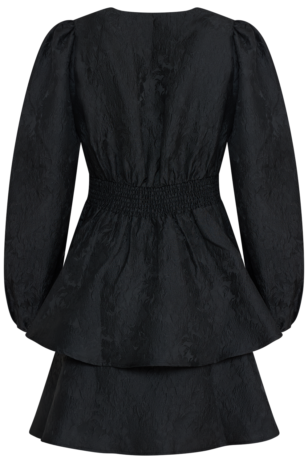 Åsa Brocade Mini Dress - Black