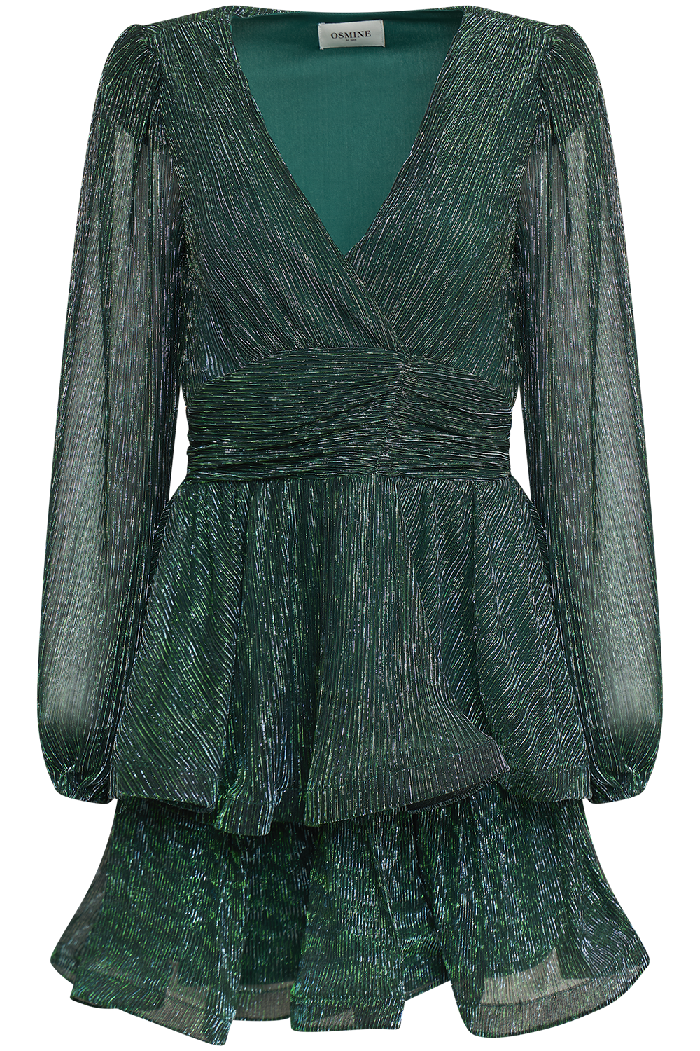 Jade Wave Plisse Dress - Green