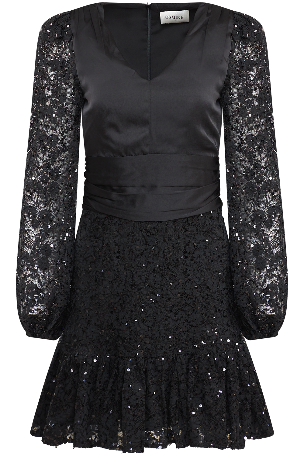 Lani Bling Lace Mini Dress - Black