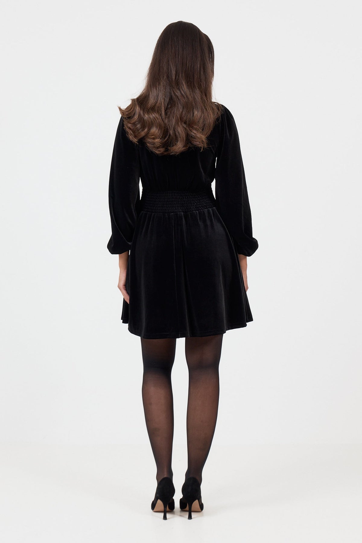Gry Velvet Mini Dress - Black