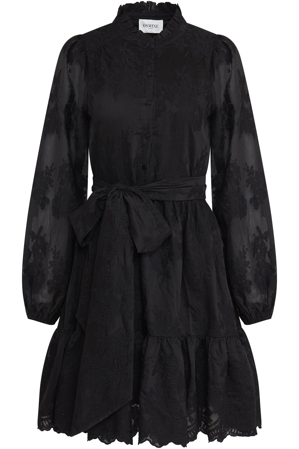 Sagali Wide Lace Dress - Black