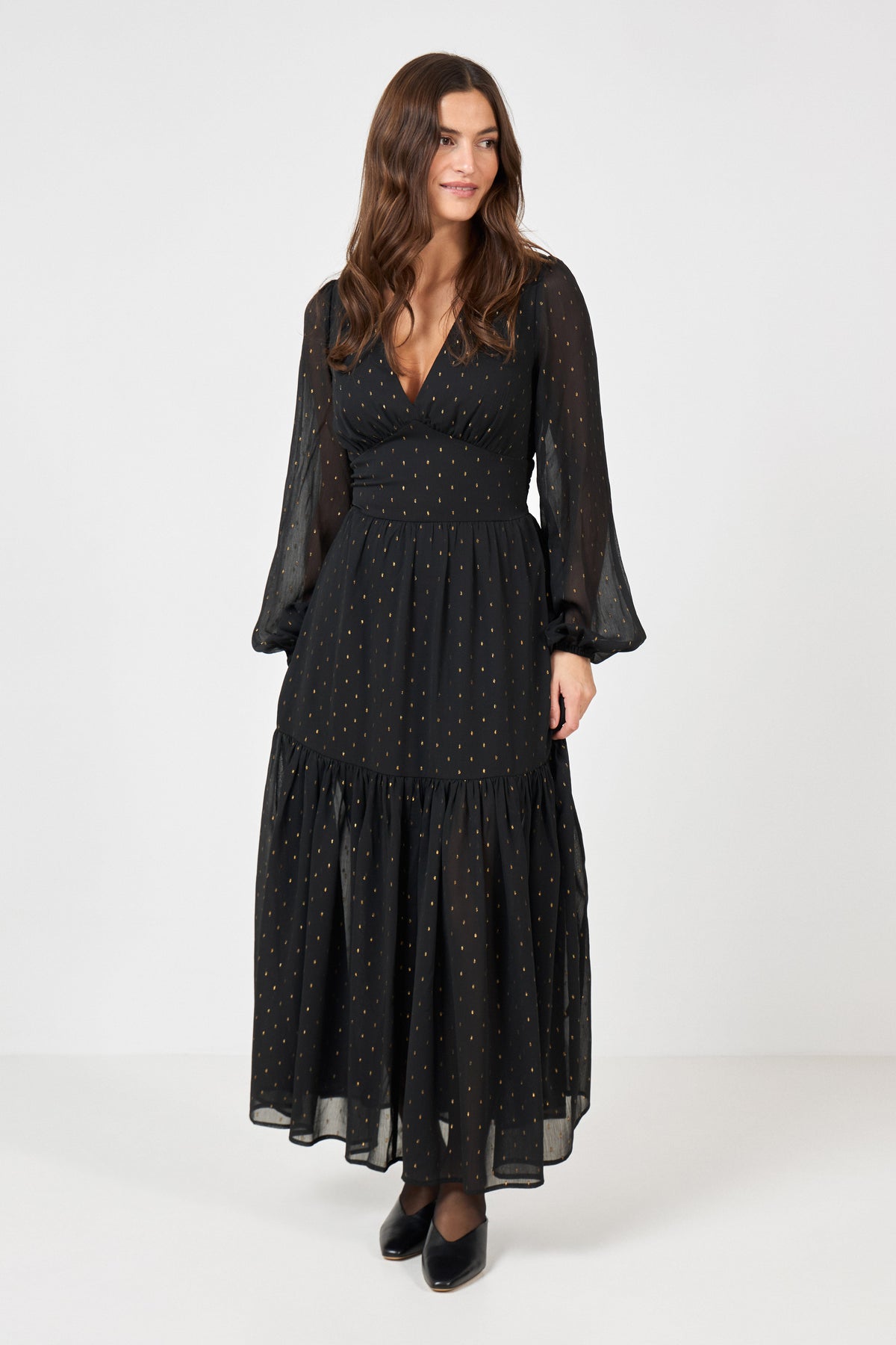 Vilde Chiffon Maxi Dress - Black