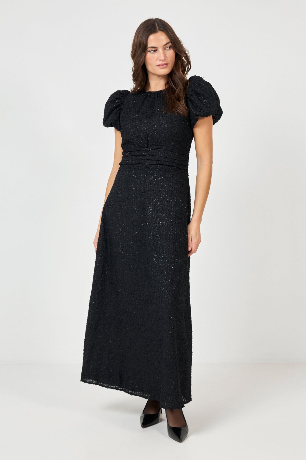 Santine Glitter Maxi Dress - Black