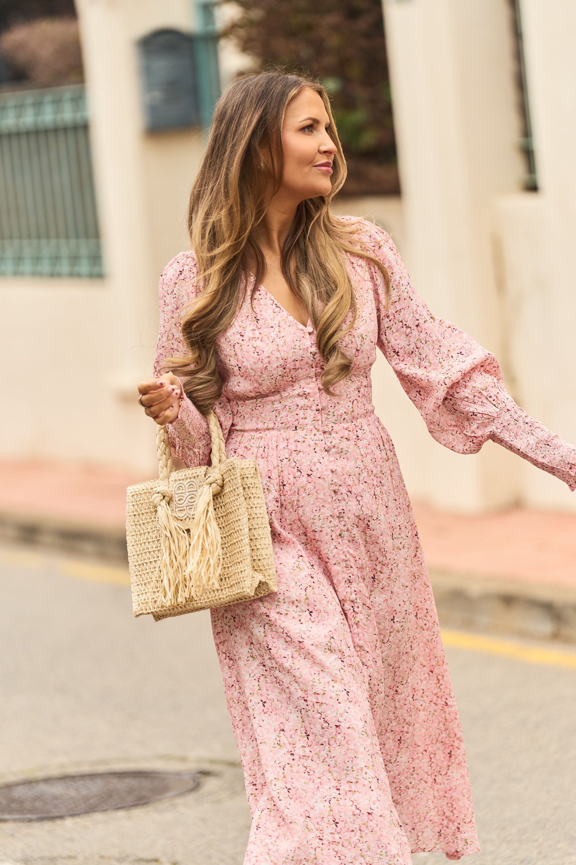 Una Viscose Crepe Dress - Pink