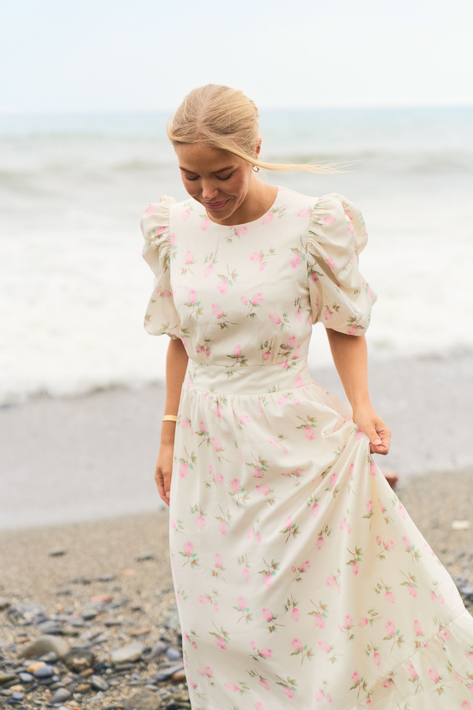 Santi Satin Maxi Dress - Pink Floral