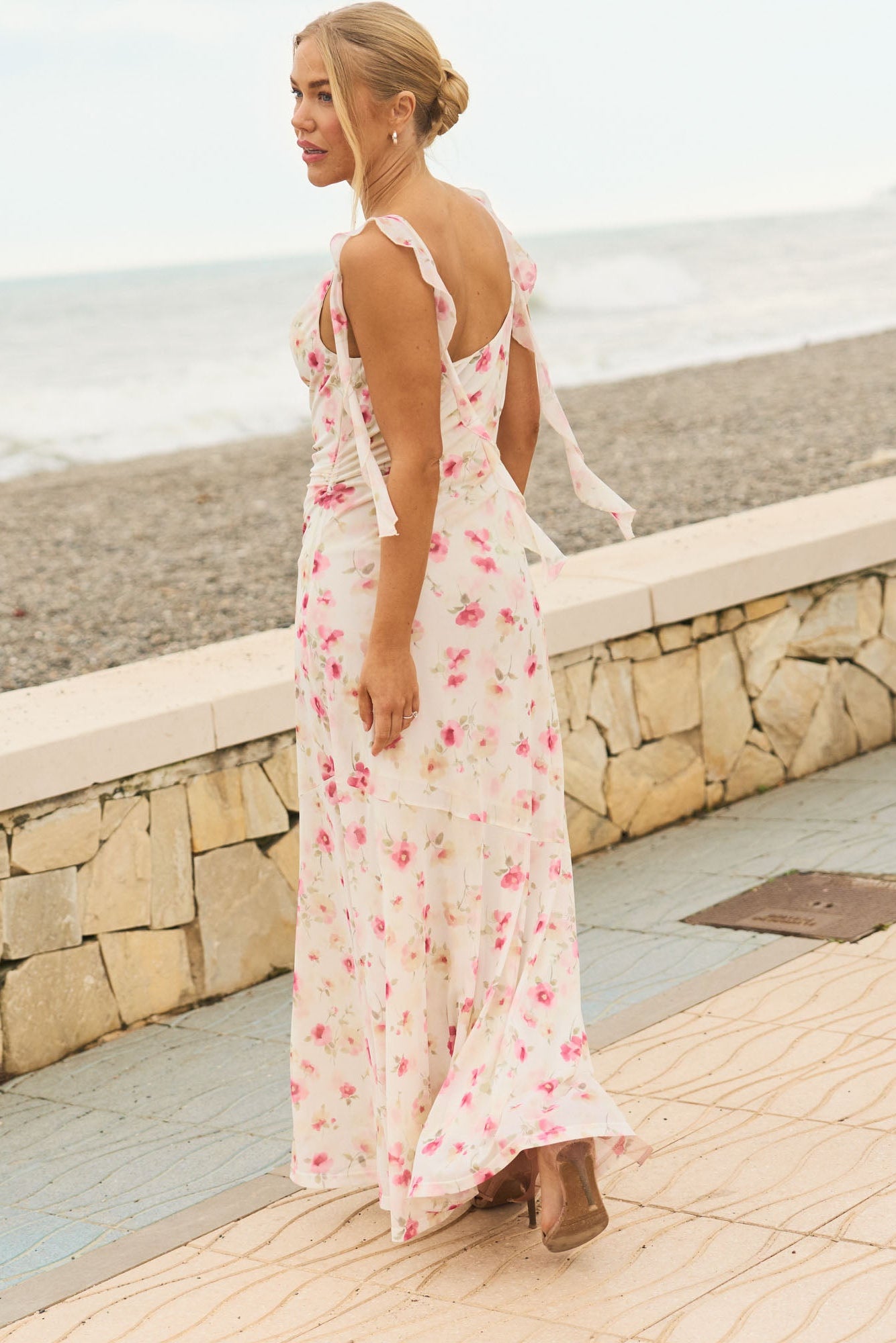 Cecilia Slip Maxi Dress - Pink Floral