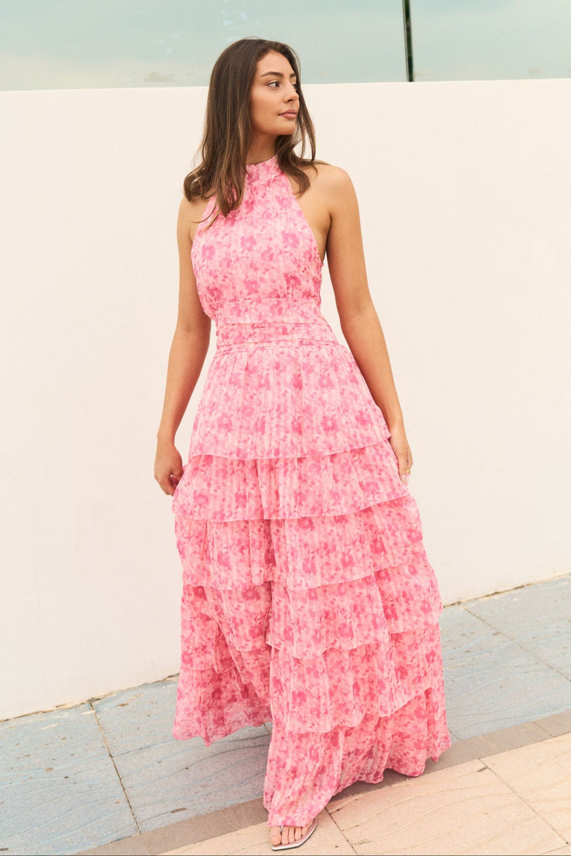 Ingalu Watercolor Dress - Pink