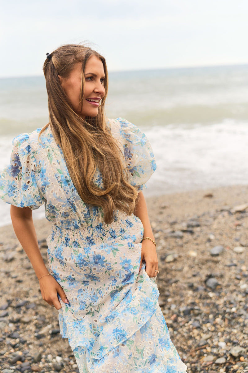 Nanni Flower Maxi Dress - Blue Flower