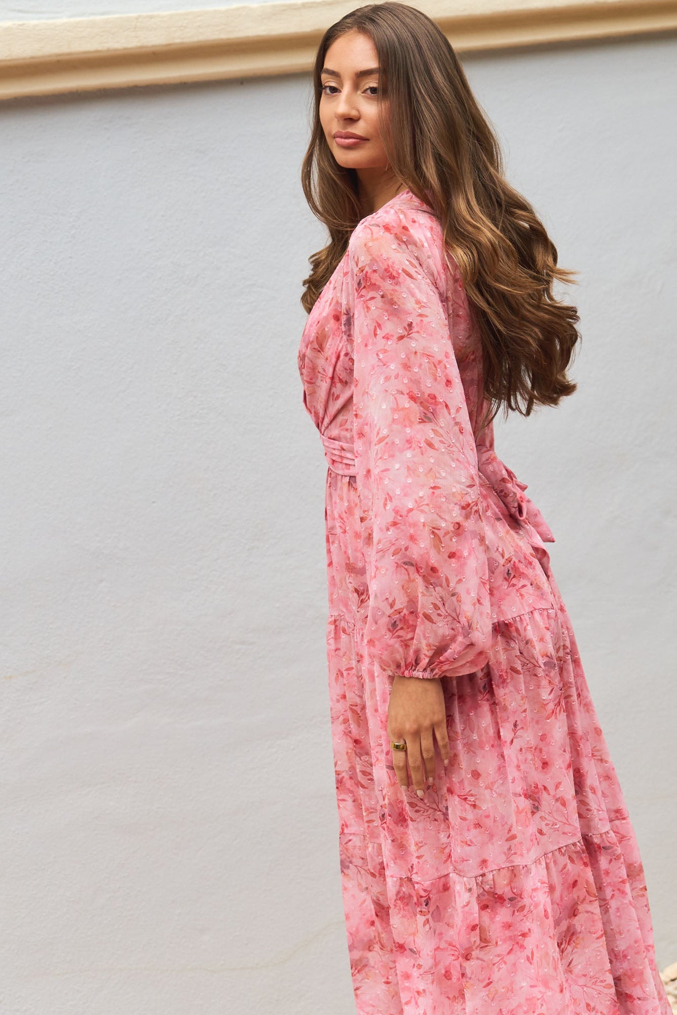Hedvig Chiffon Maxi Dress - Pink Floral