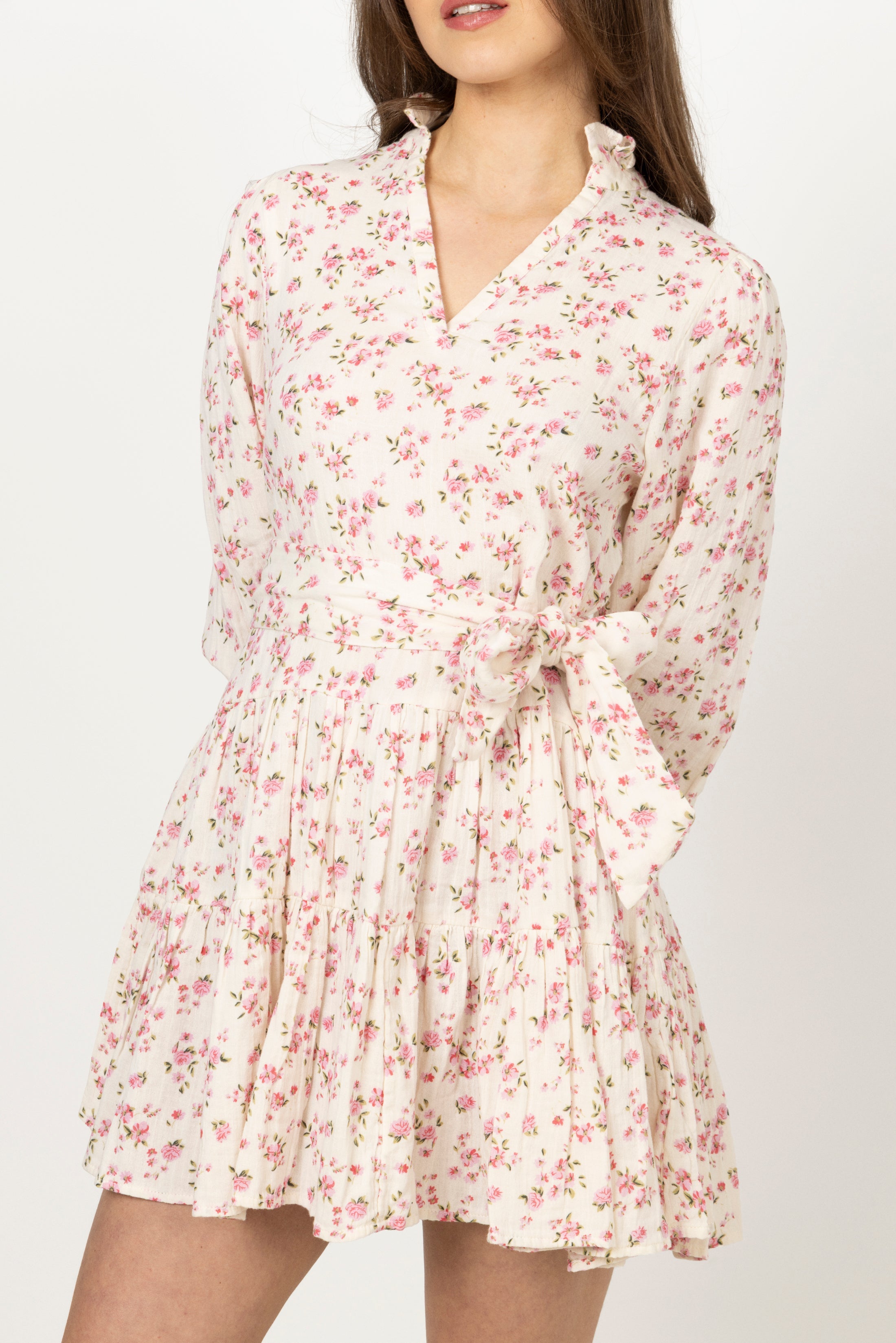 Delphine Flower Dress - Pink Flower