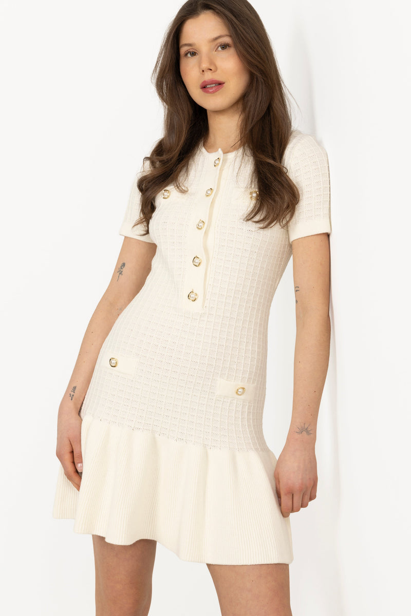 Gerdalil Cotton Knit Dress - Creme