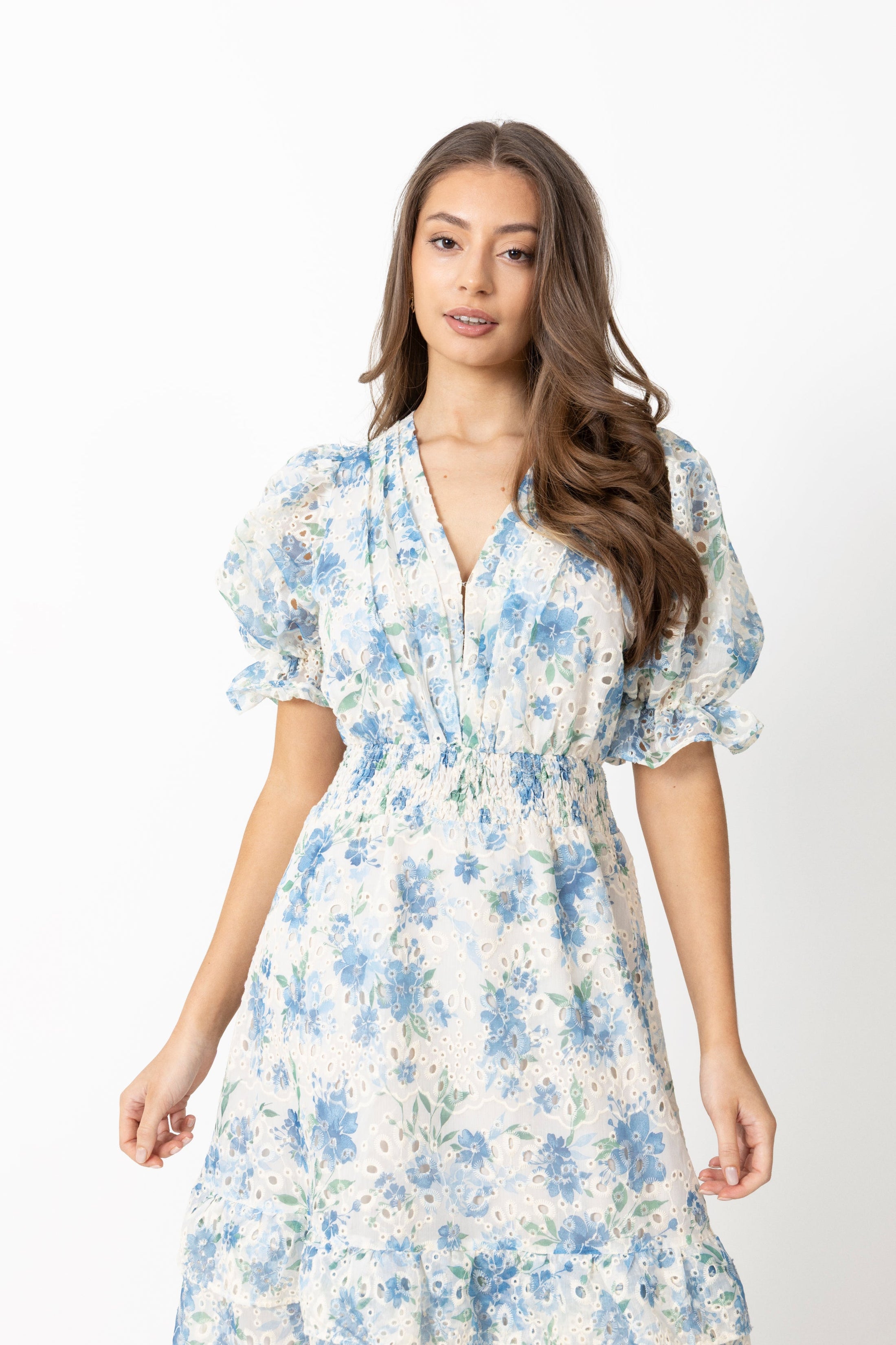 Nanni Flower Maxi Dress - Blue Flower
