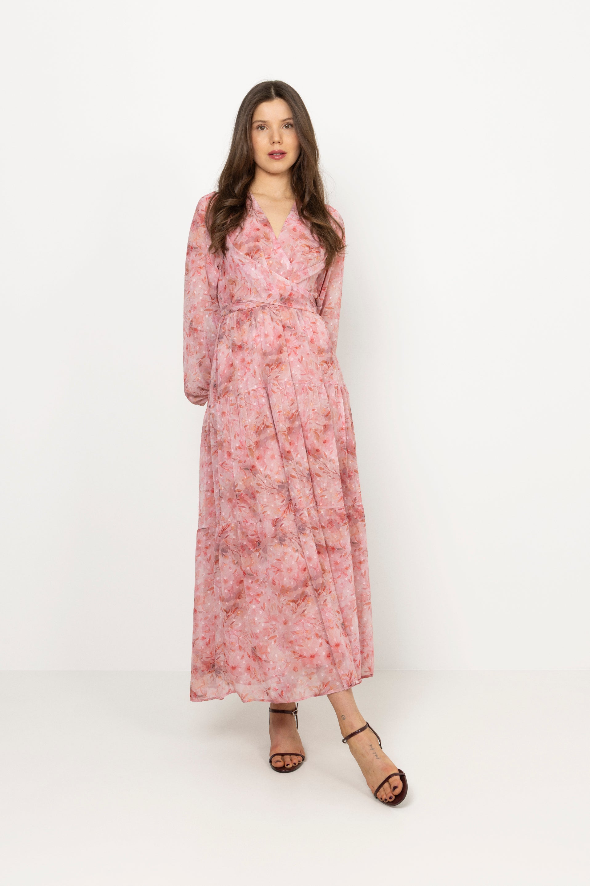 Hedvig Chiffon Maxi Dress - Pink Floral