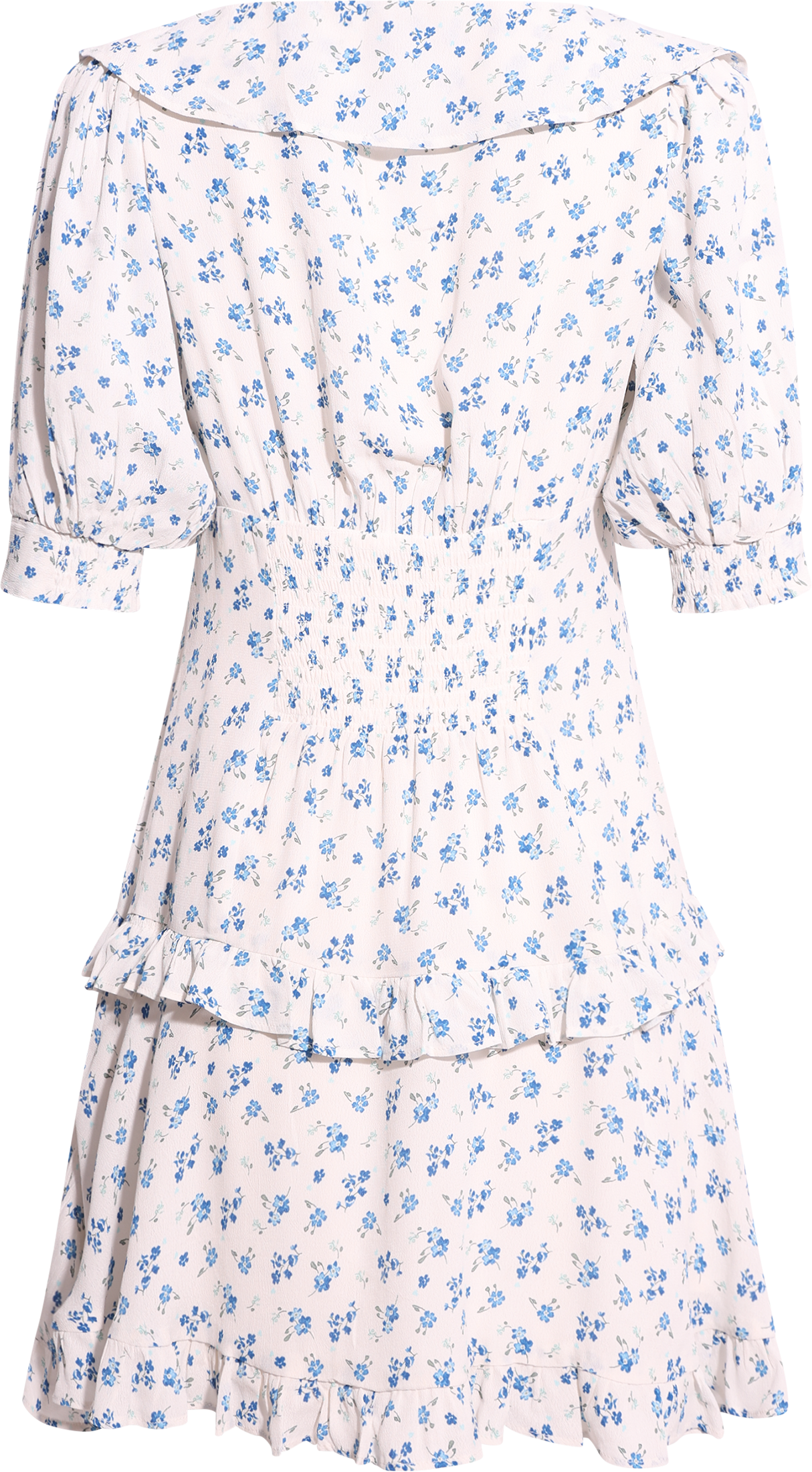 Ilse Floral Mini Dress - Blue/White