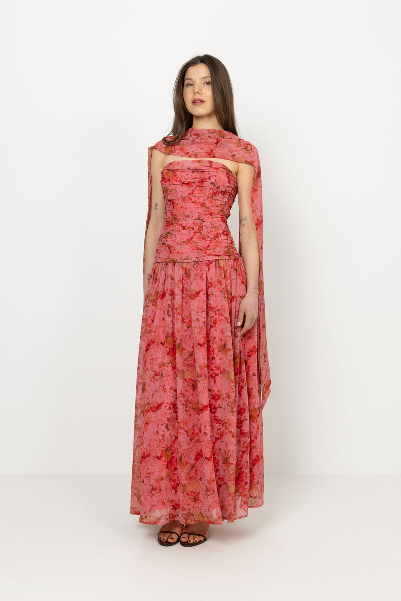 Dagmar Flowy Bandeau Dress - Pink