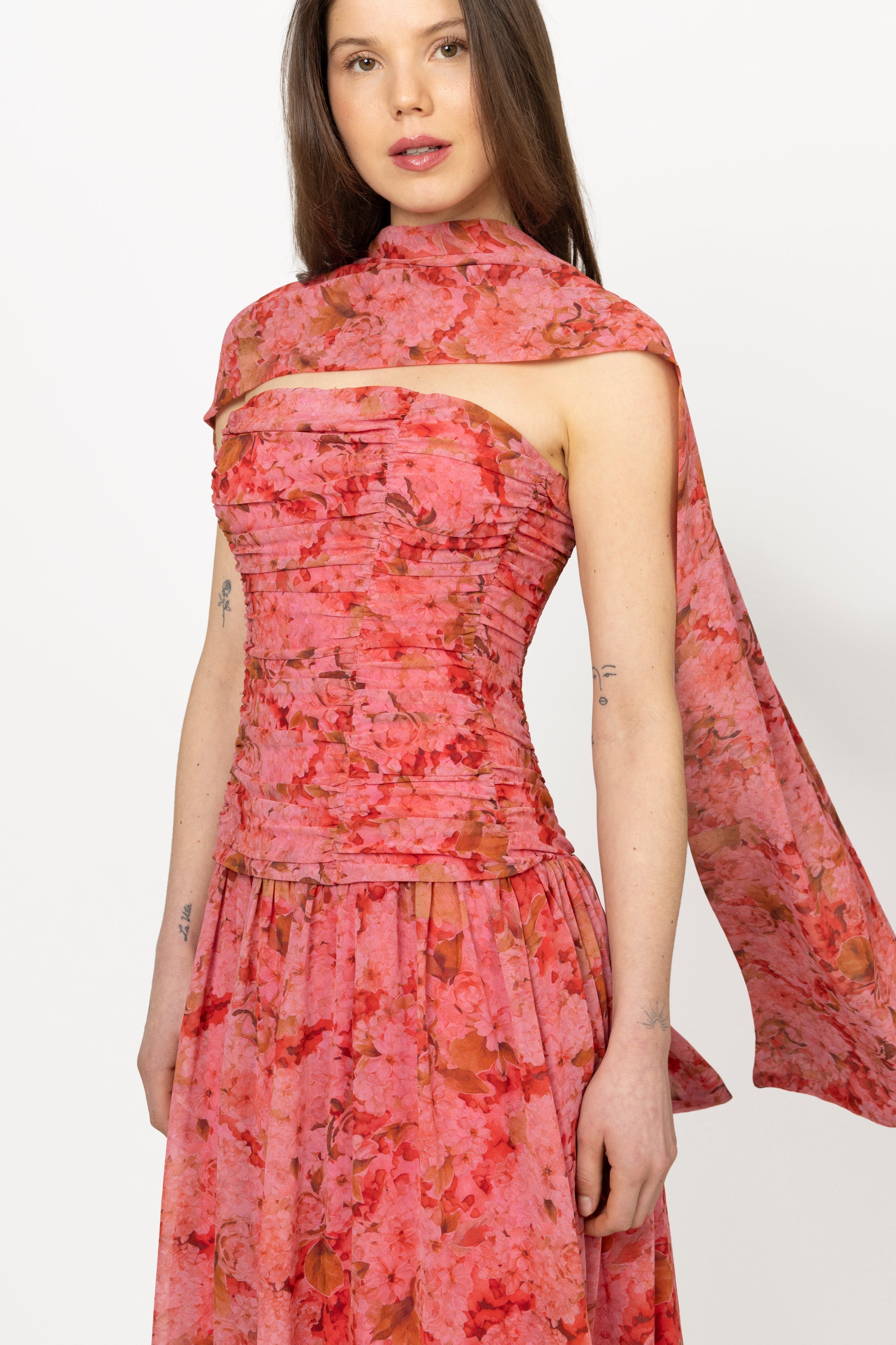 Dagmar Flowy Bandeau Dress - Pink