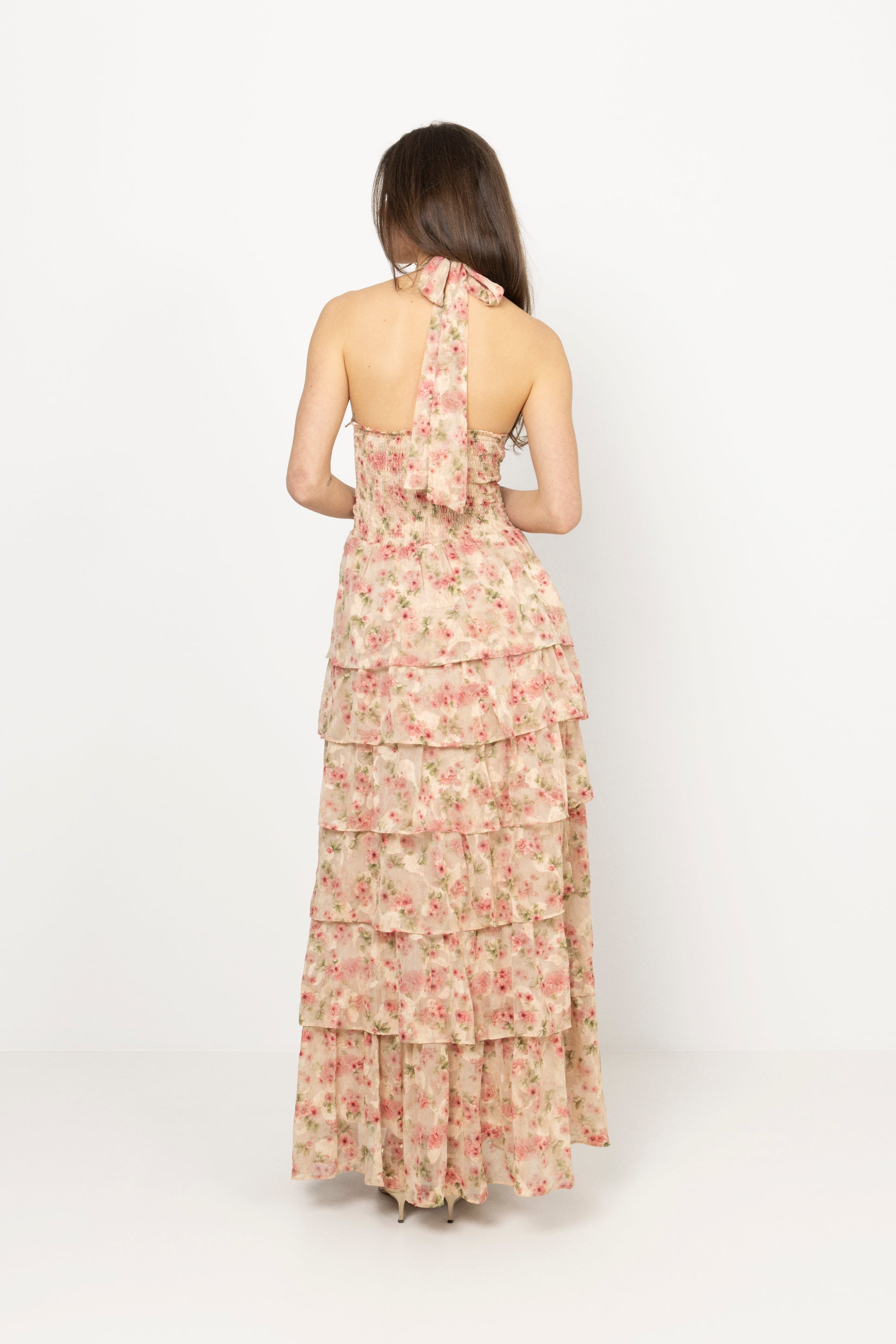 Ingalu Dreamy Floral Dress - Rose/Beige