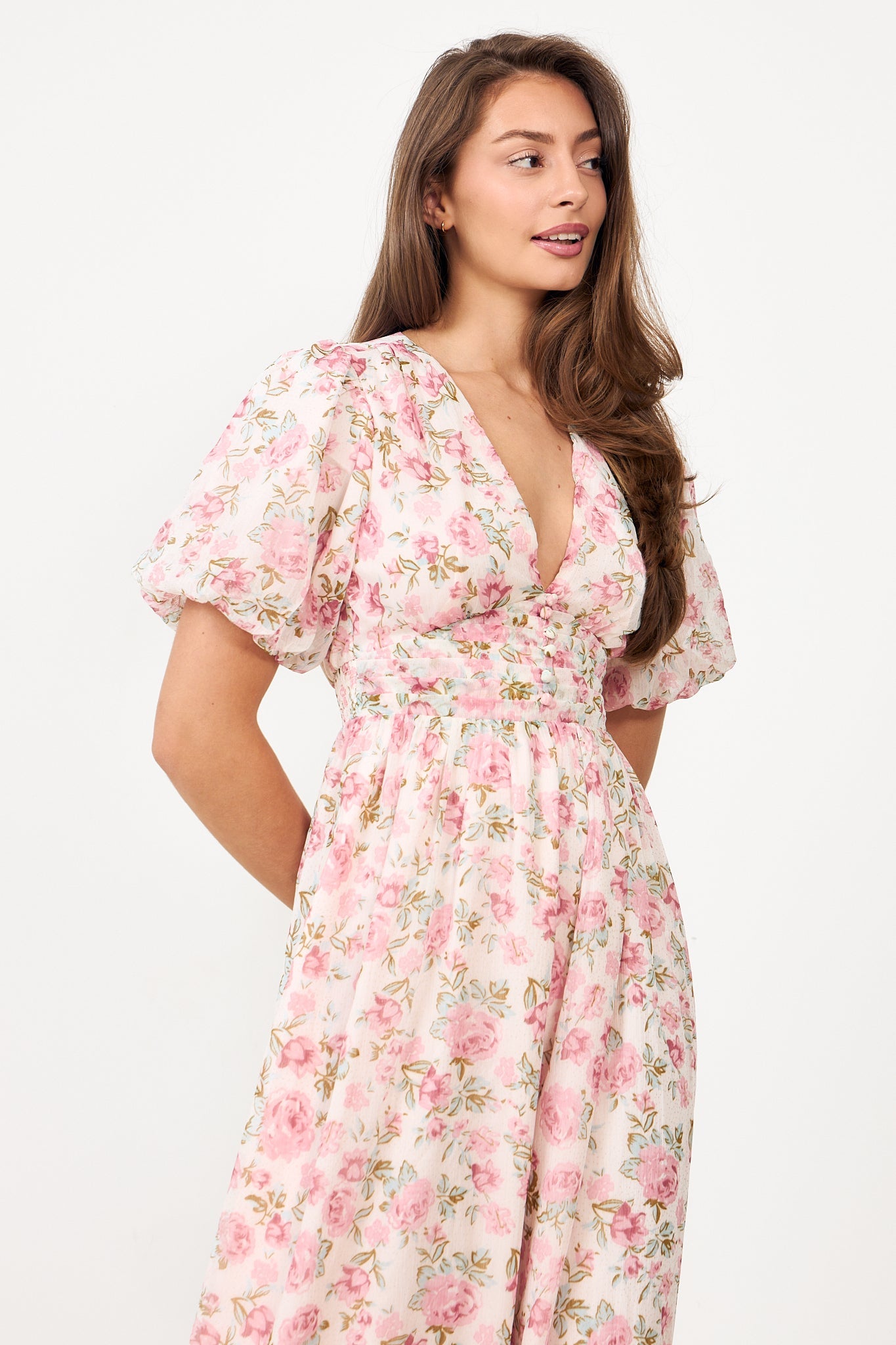 Nordalill Flower Maxi Dress - Pink Floral