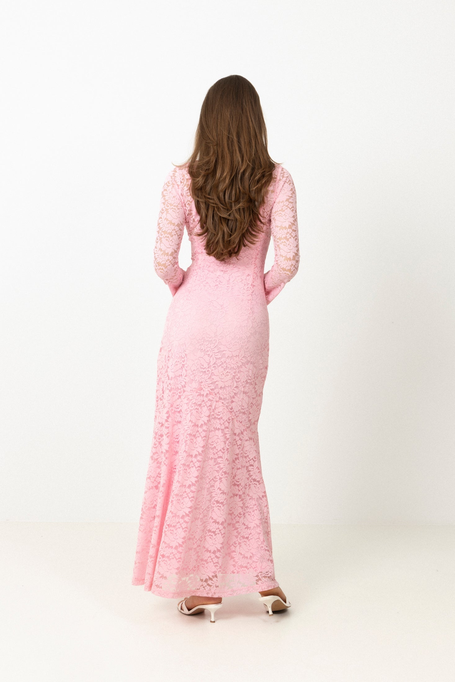 Laurine Lace Maxi Dress - Light Pink