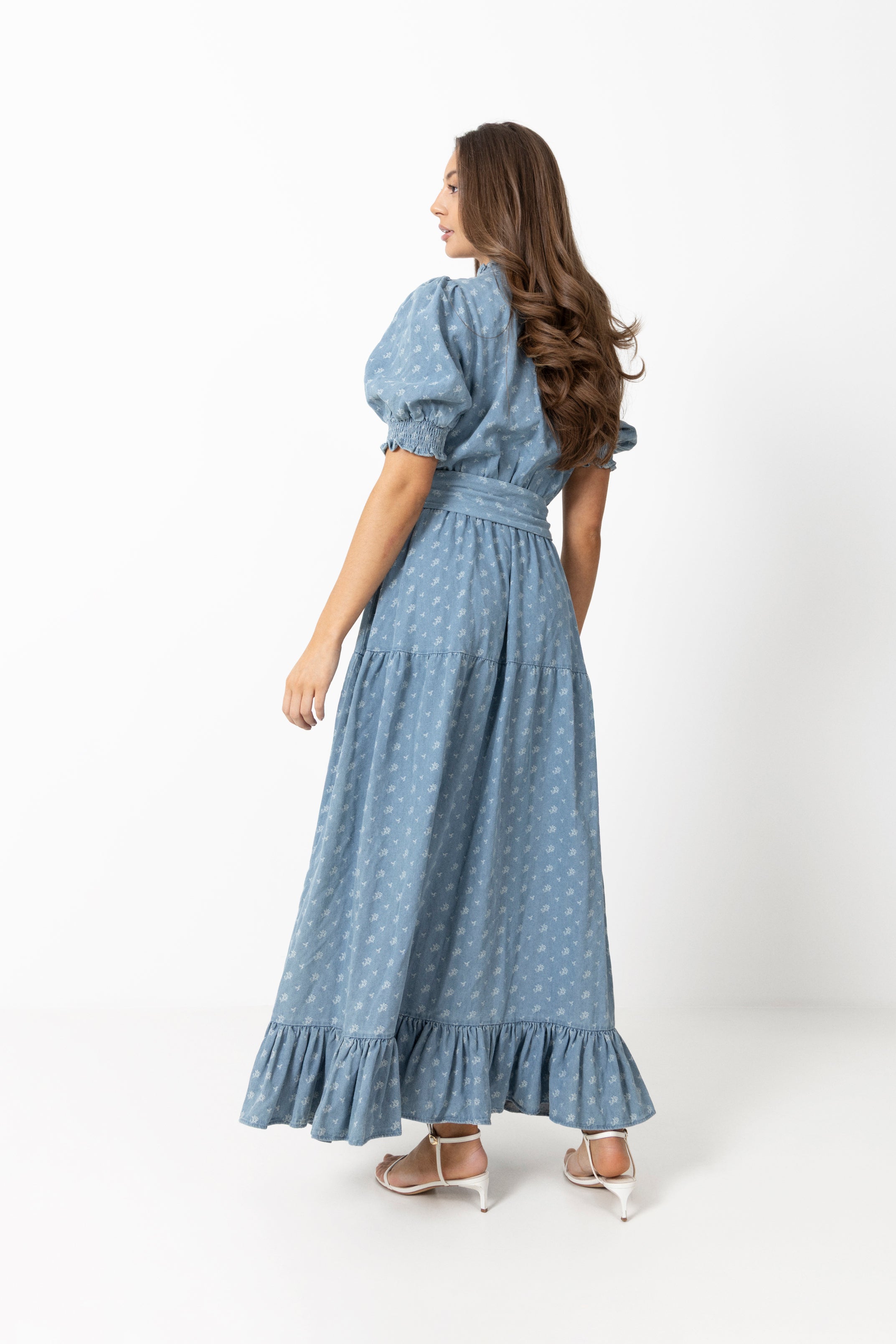 Grete Denim Maxi Dress - Light Blue