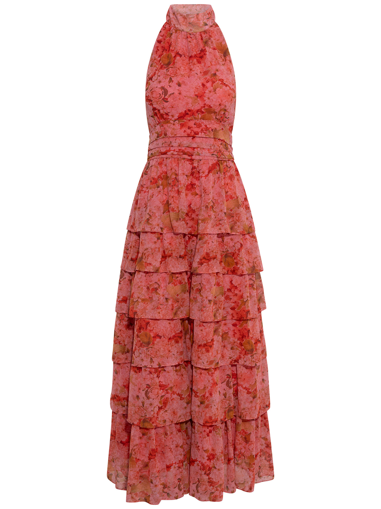 Ingalu Chiffon Maxi Dress - Pink