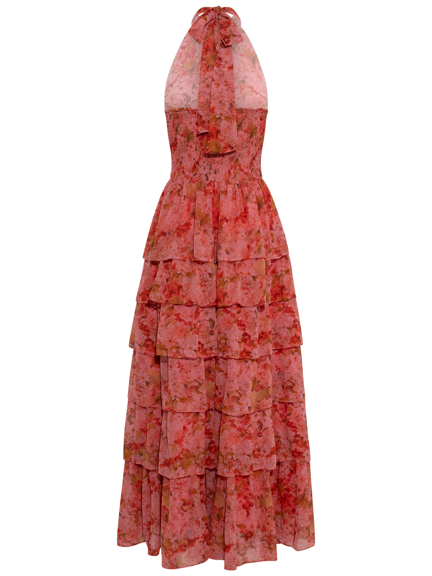 Ingalu Chiffon Maxi Dress - Pink