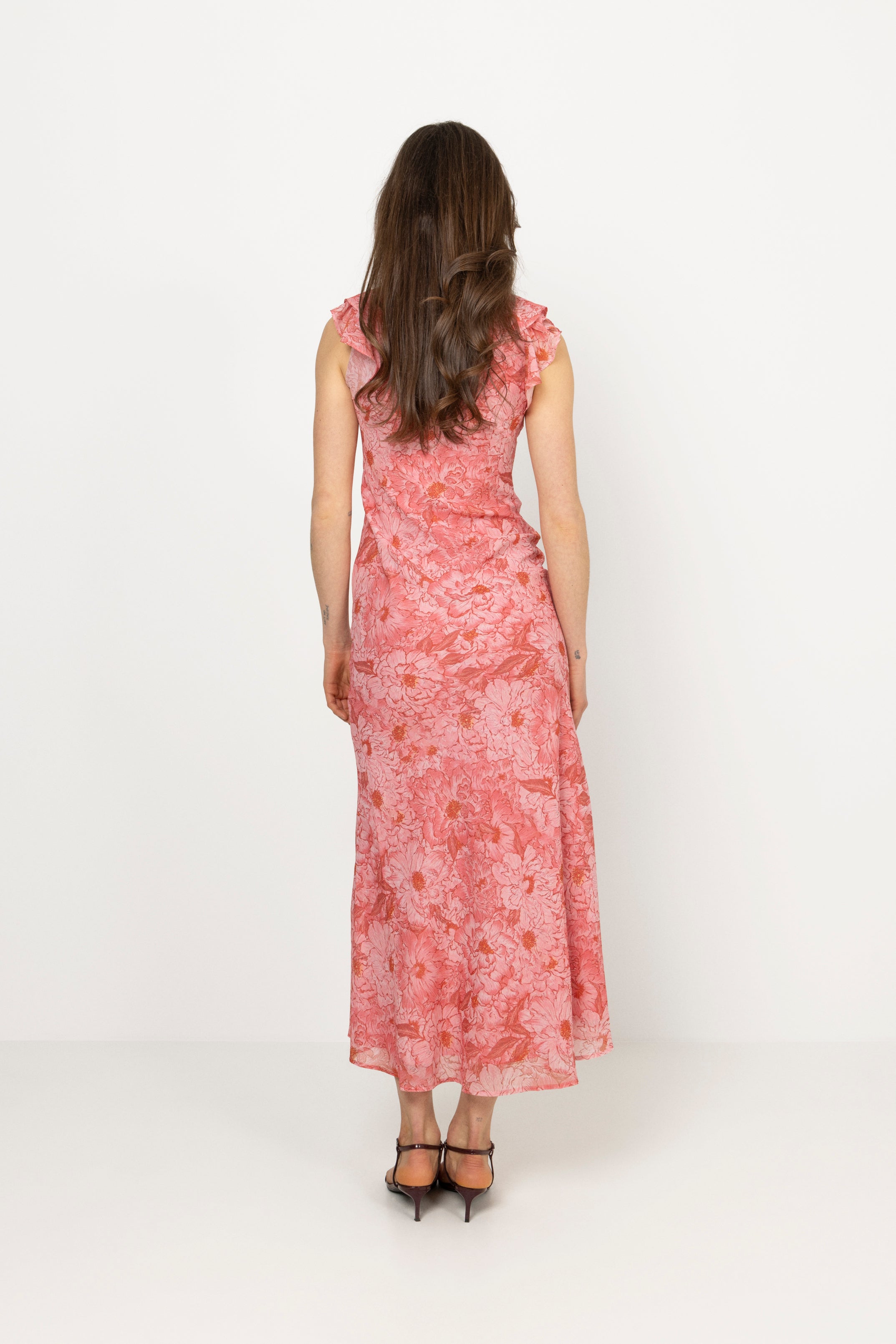 Adelia Chiffon Maxi Dress - Pink