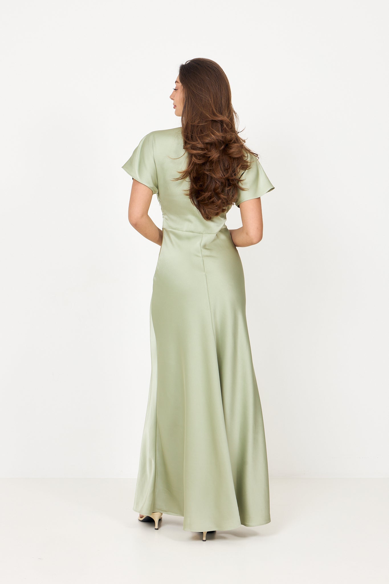 Kristin Satin Dress - Green