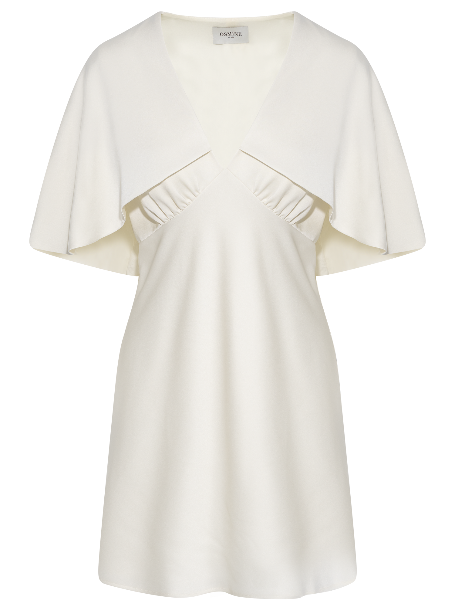 Ariel Satin Cape Mini Dress - Creme