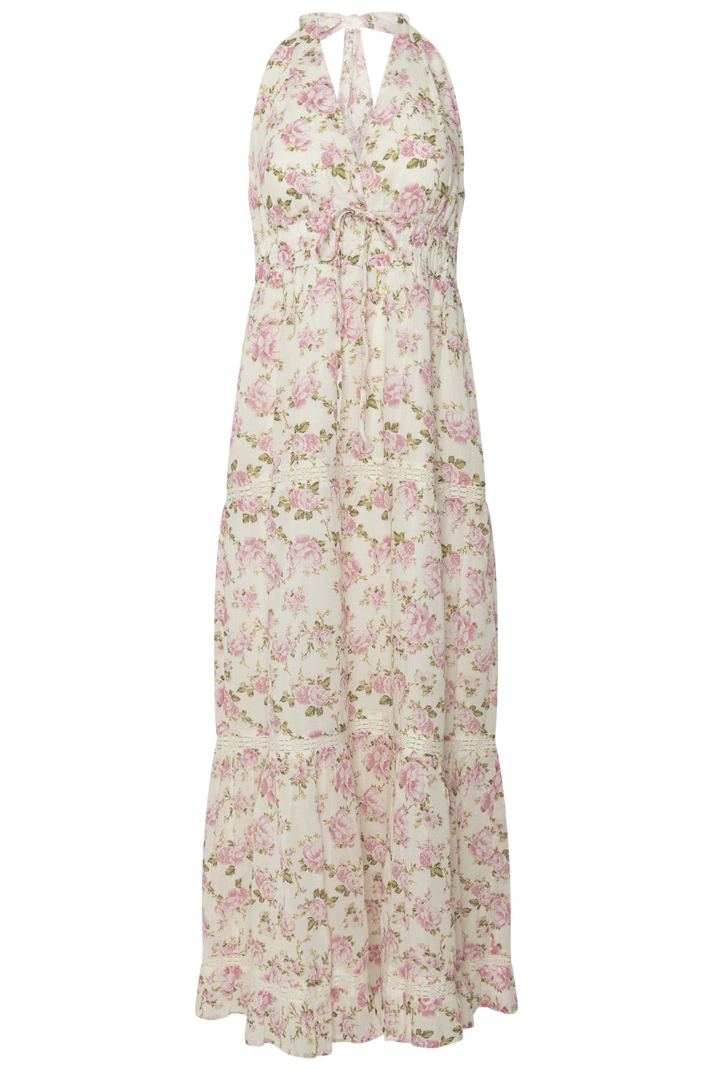 Leona Cotton Maxi Dress - Pink Floral