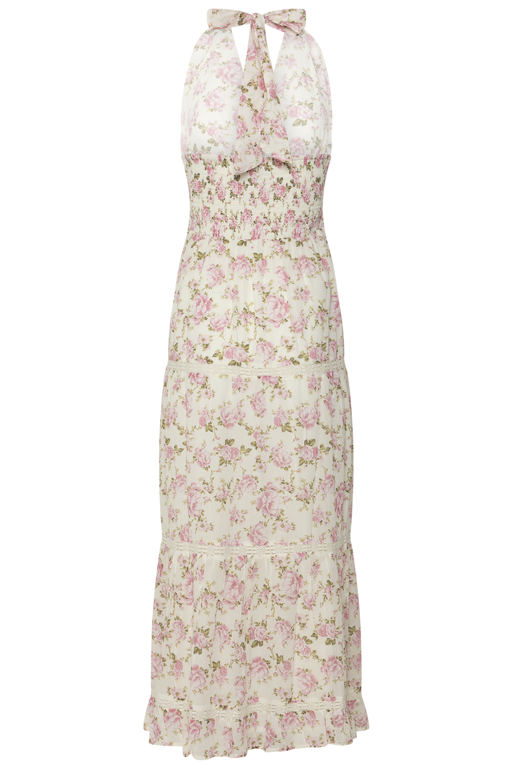Leona Cotton Maxi Dress - Pink Floral