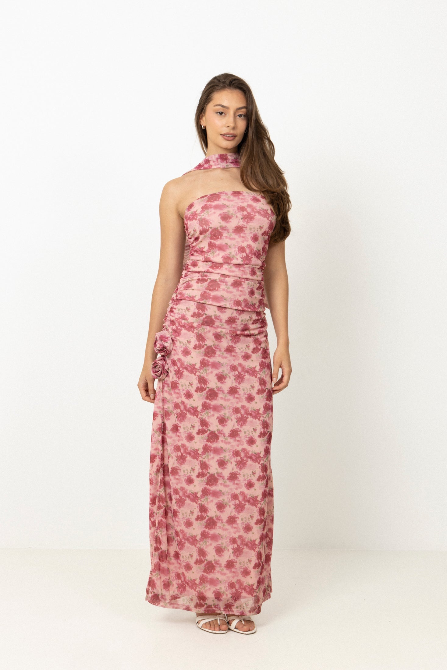 Josefine Mesh Dress - Pink Floral