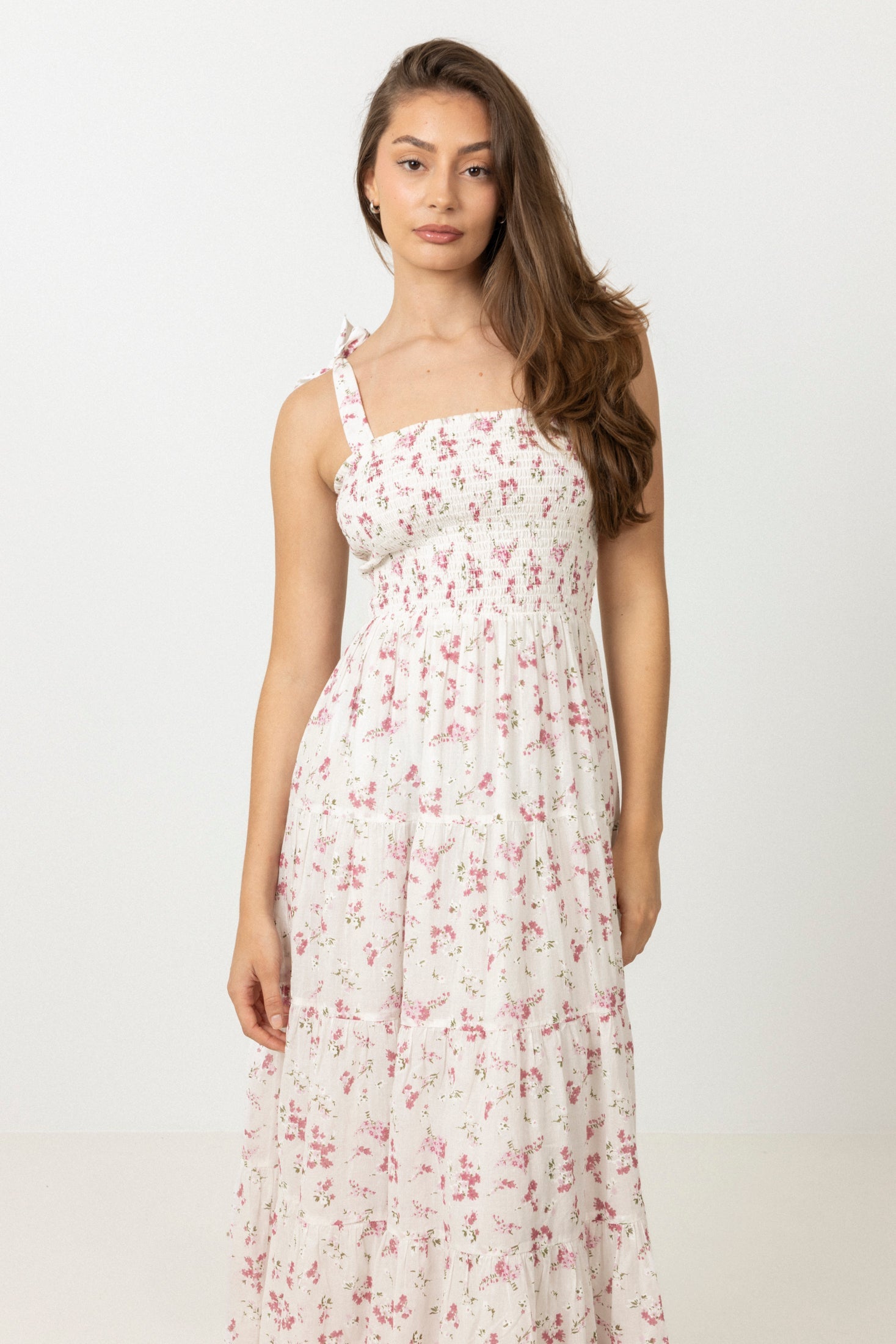 Magni Cotton Maxi Dress - Pink Floral
