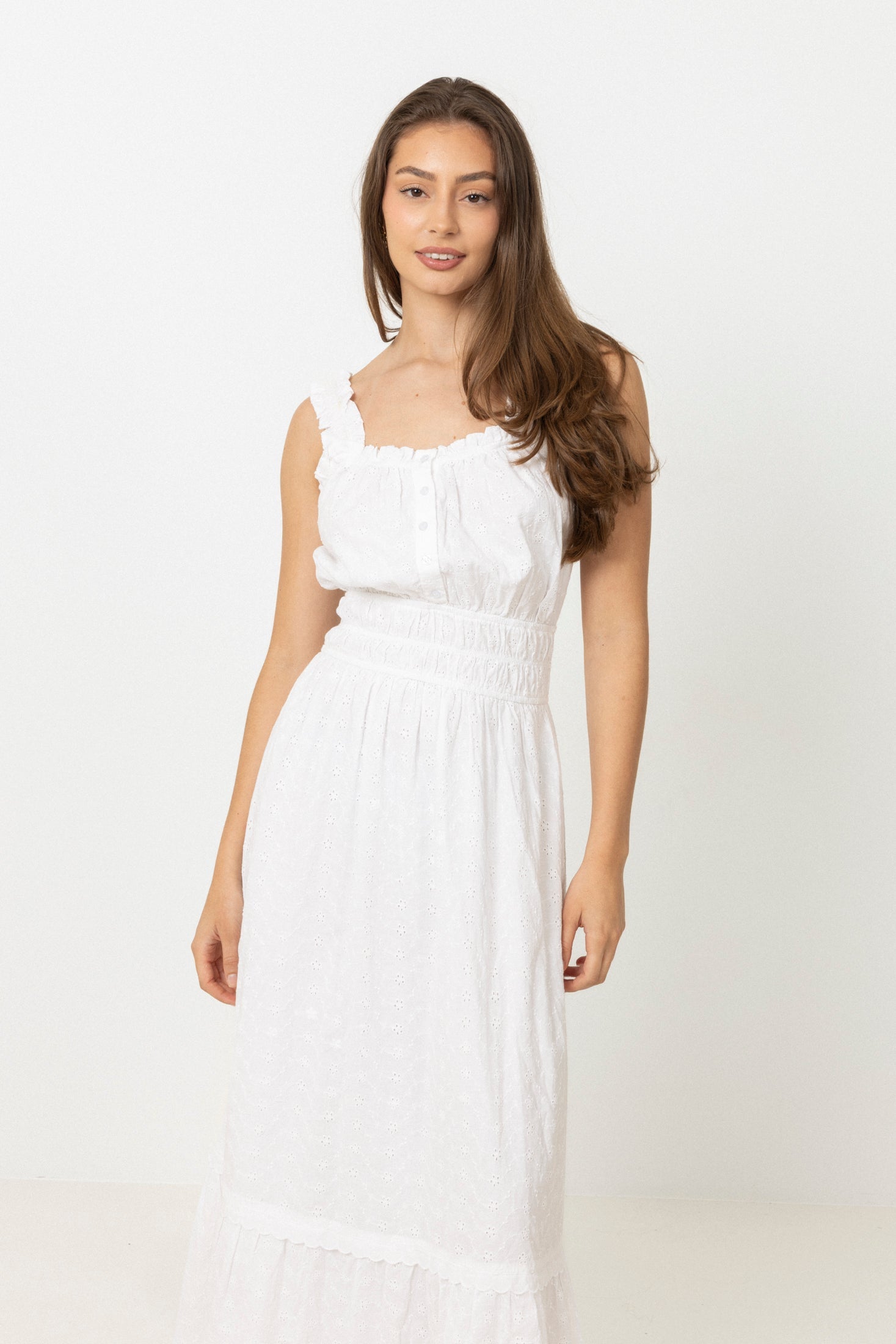 Vilja Cotton Maxi Dress - White