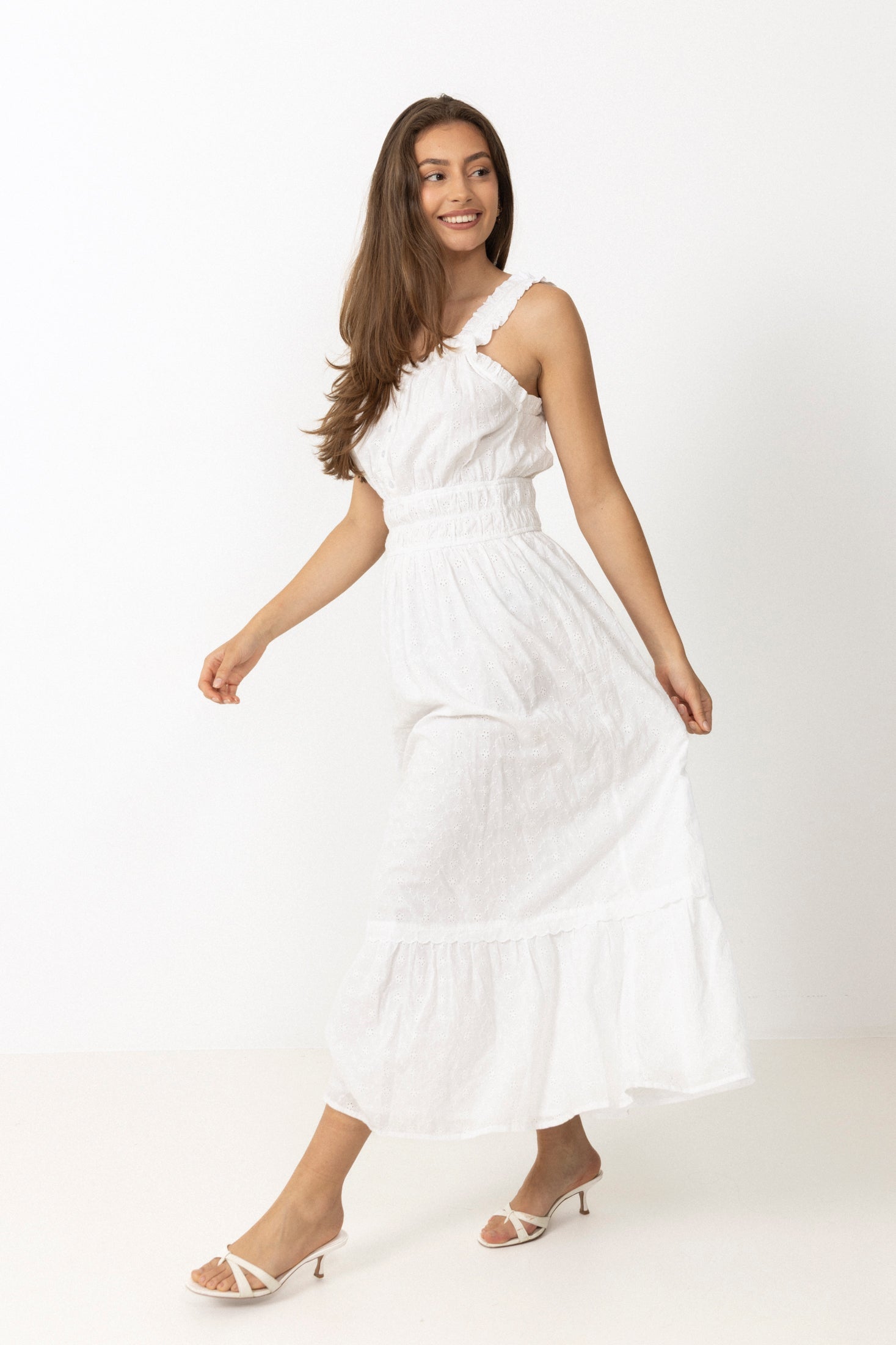 Vilja Cotton Maxi Dress - White