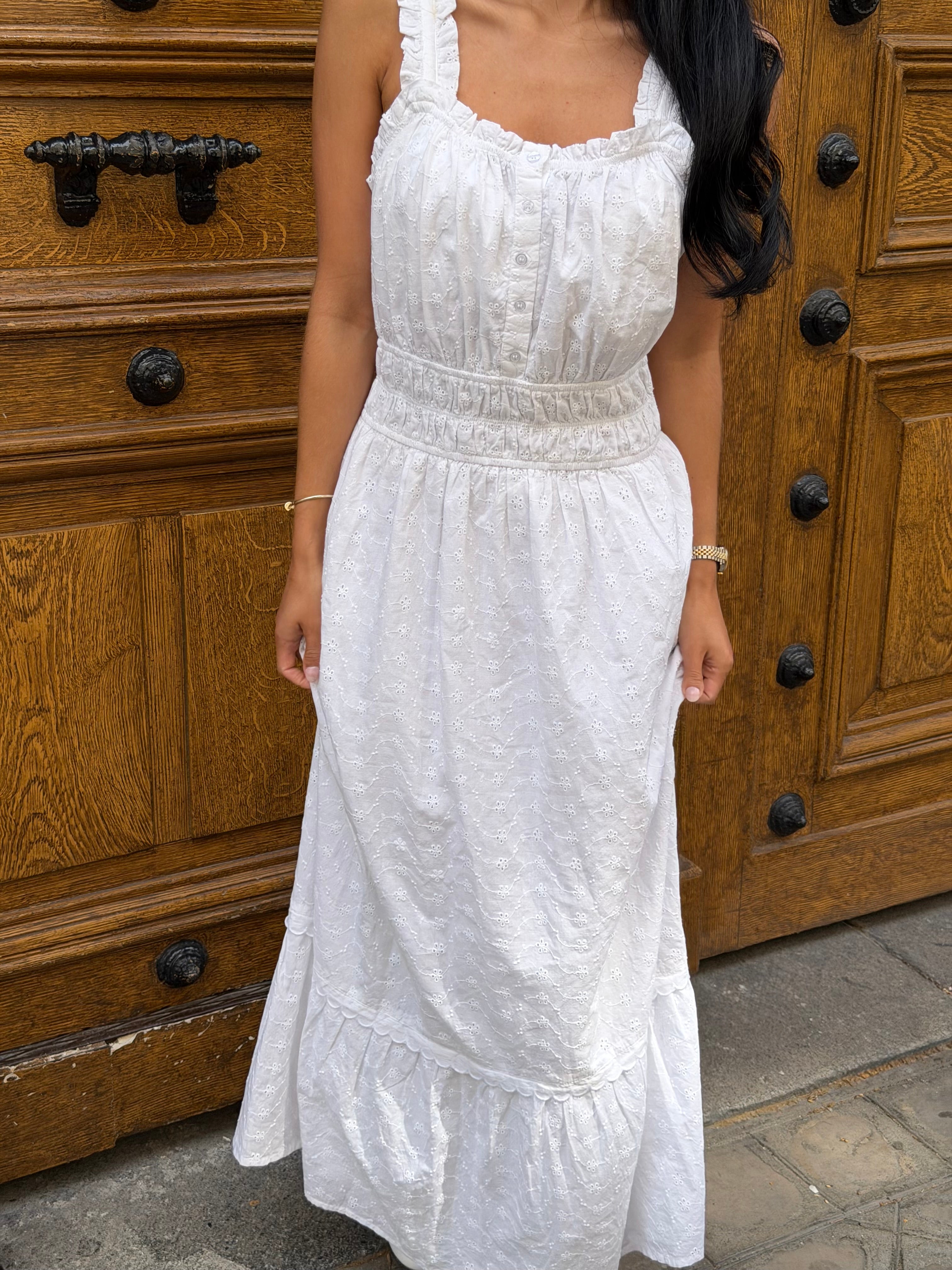 Vilja Cotton Maxi Dress - White