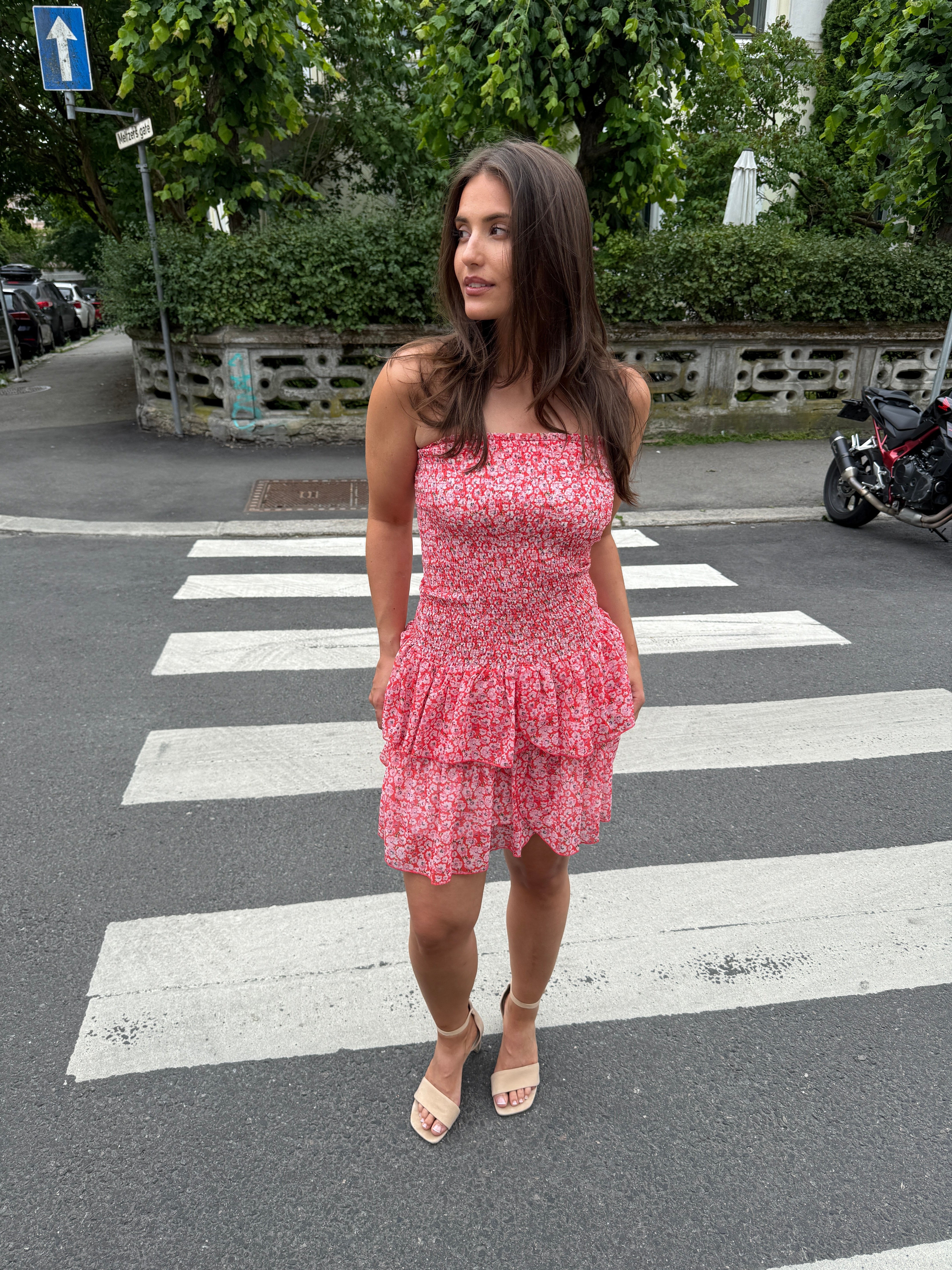 Kanutte Chiffon Smock Dress - Pink