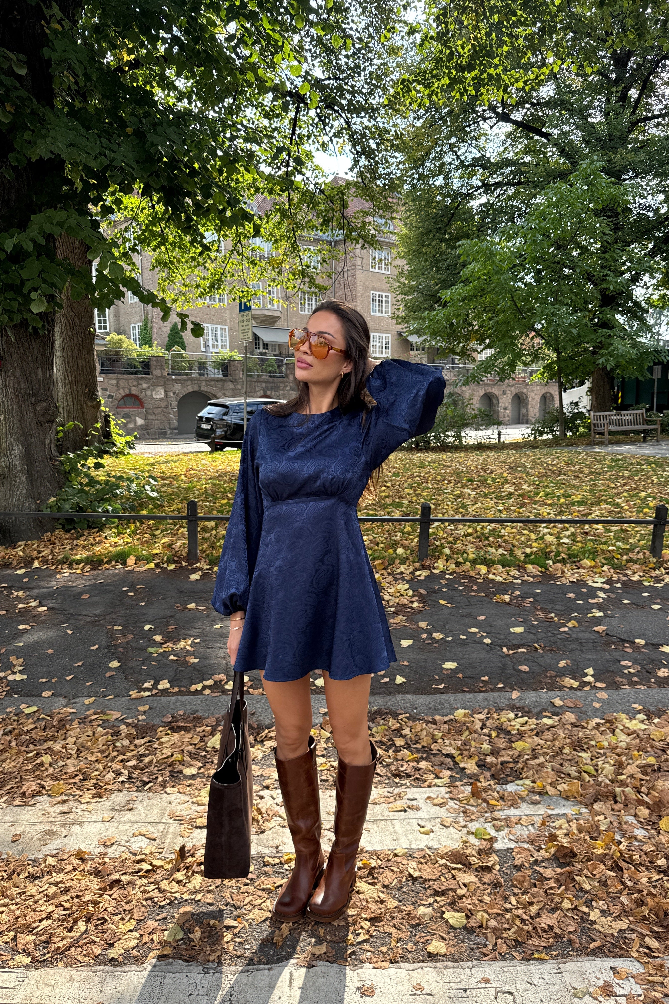 Edda Short Dress - Navy