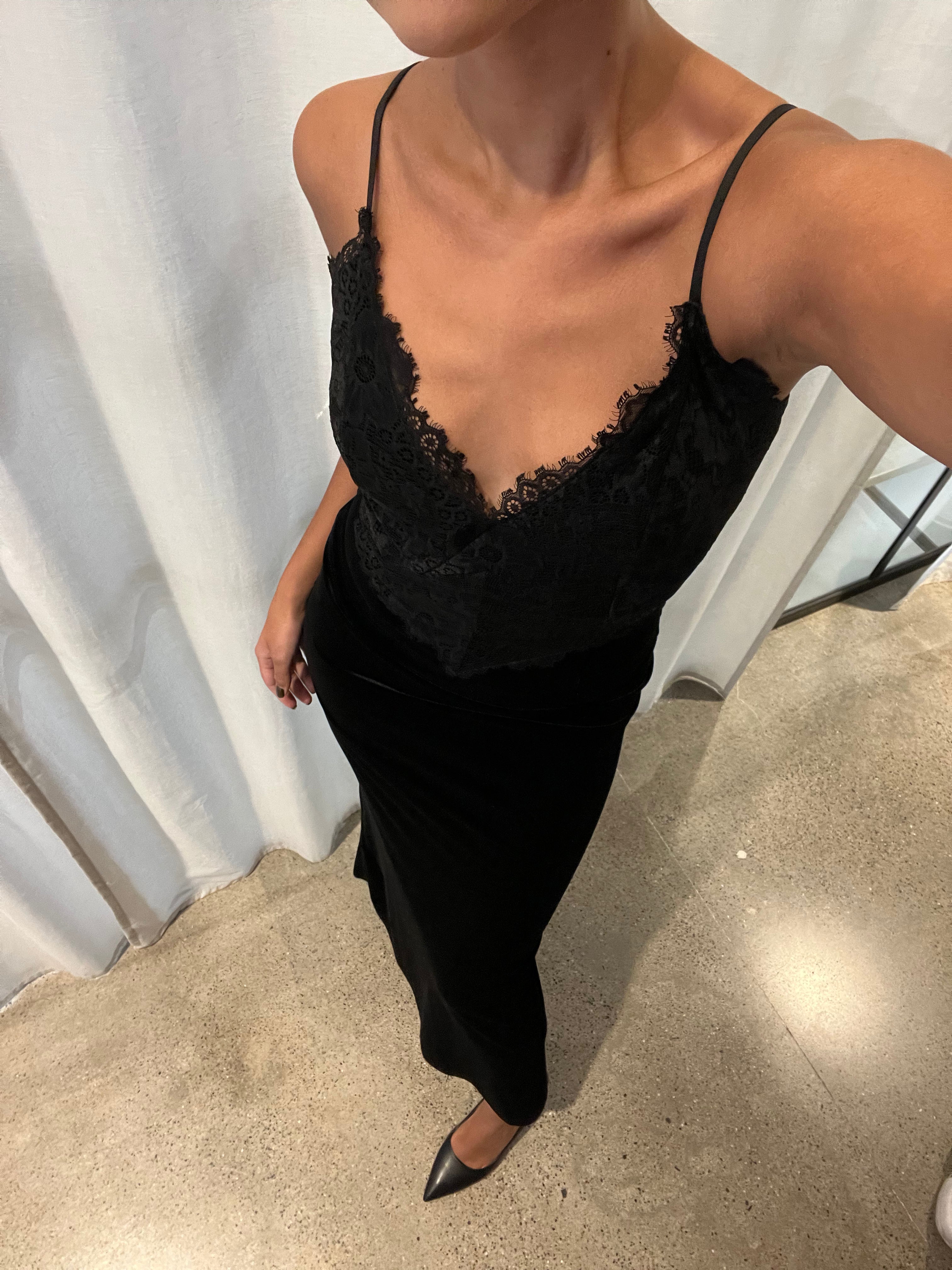 Signi Slip Dress - Black