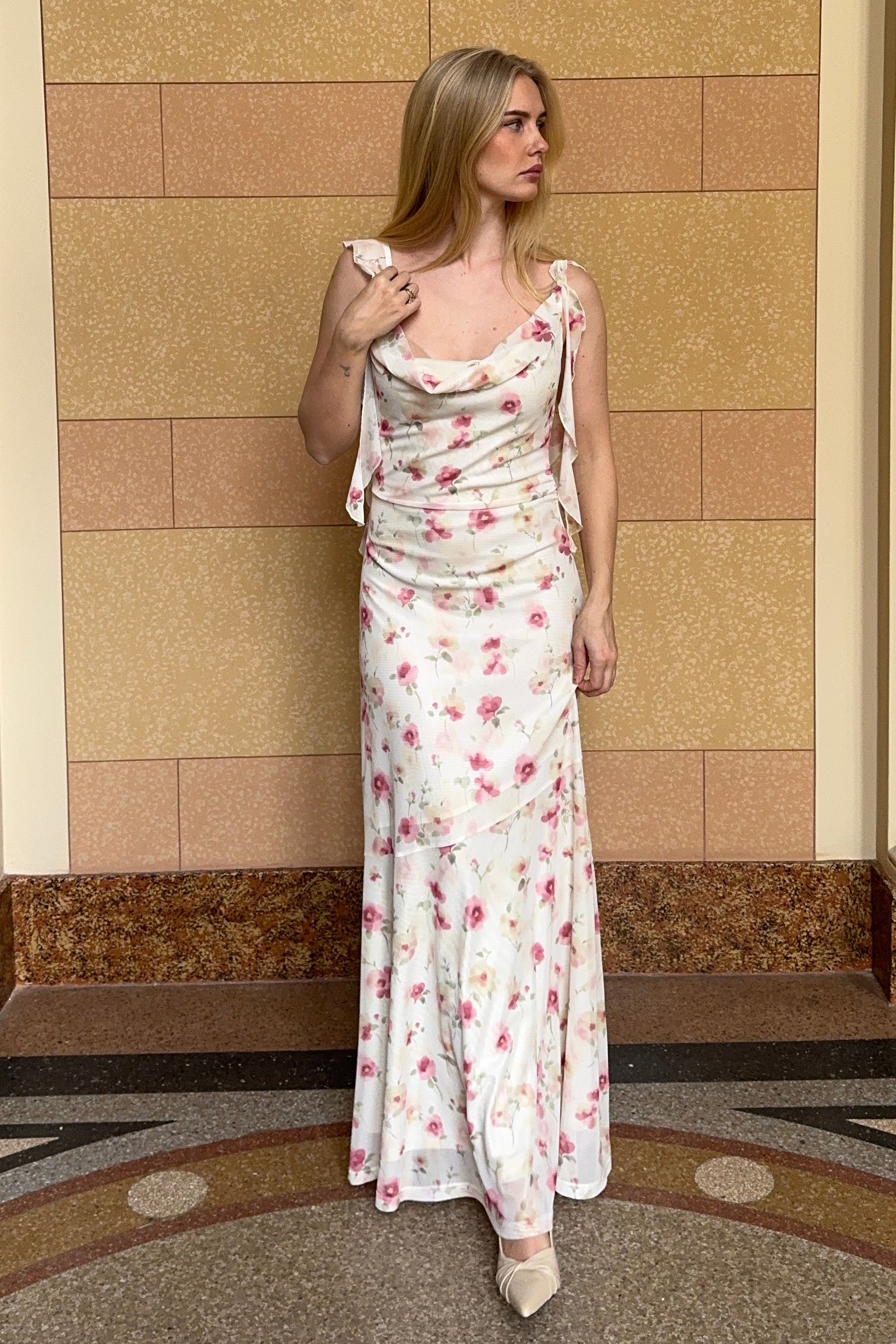 Cecilia Slip Maxi Dress - Pink Floral