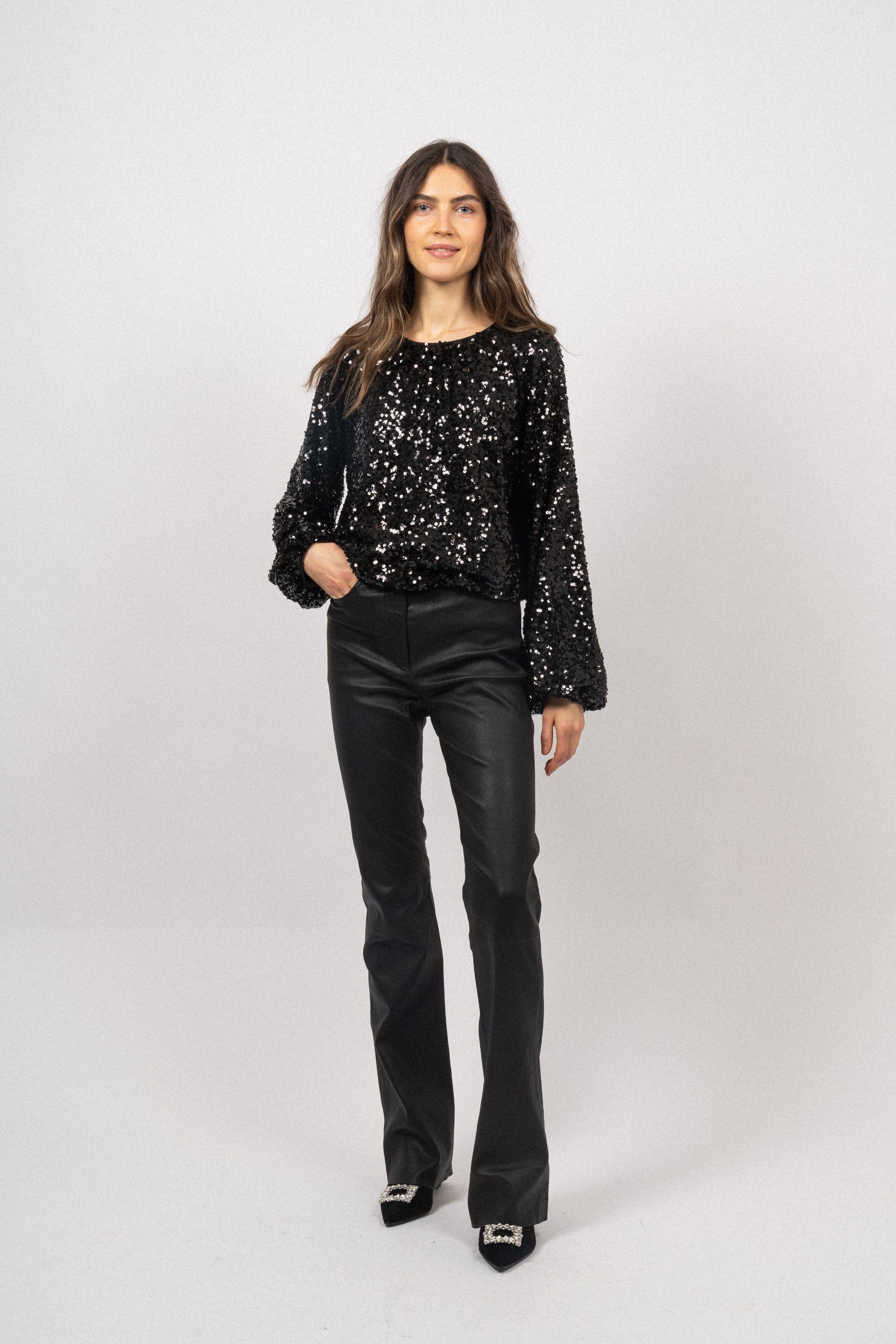 Sif Sequins Blouse - Black