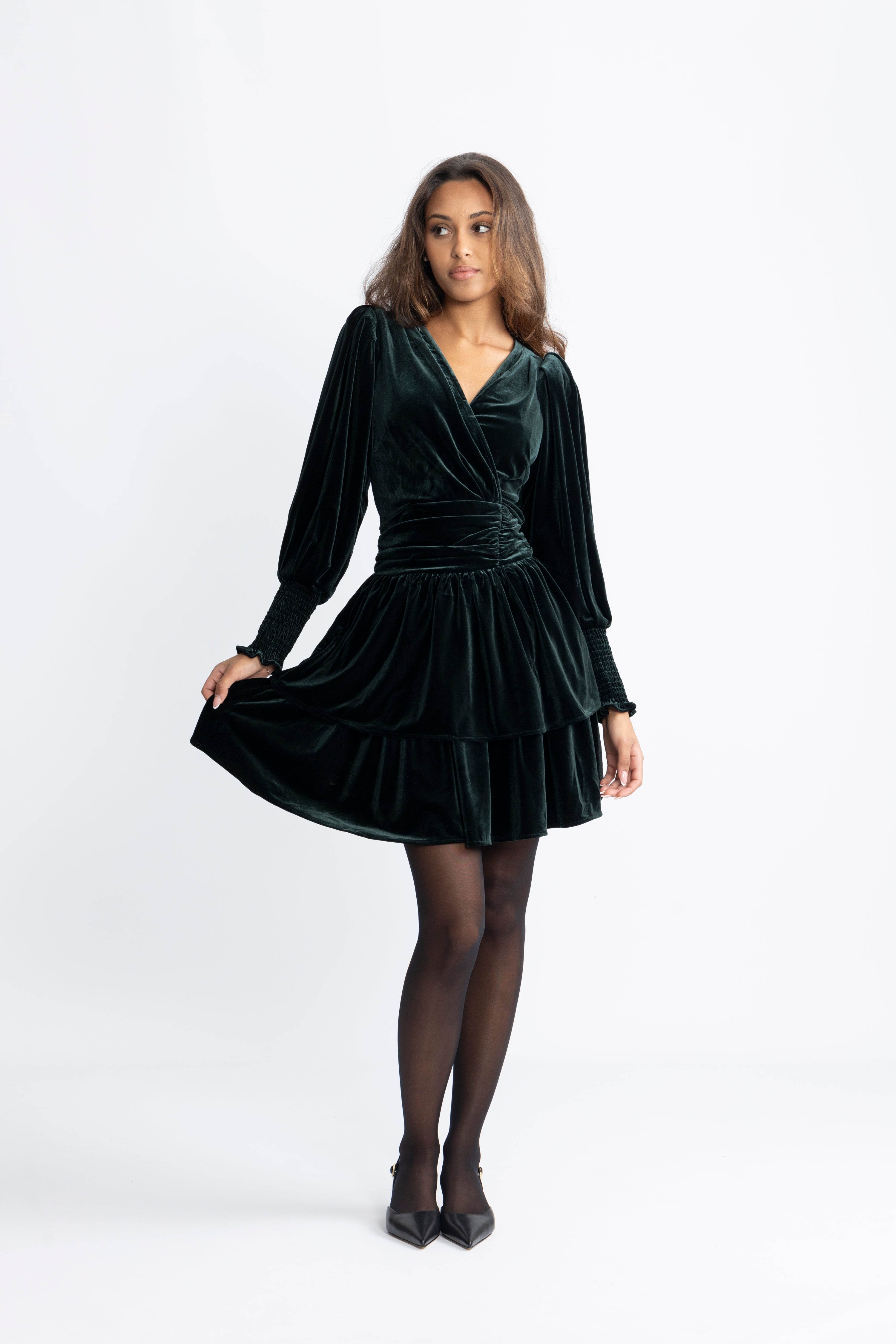 Jade Velvet Dress - Green
